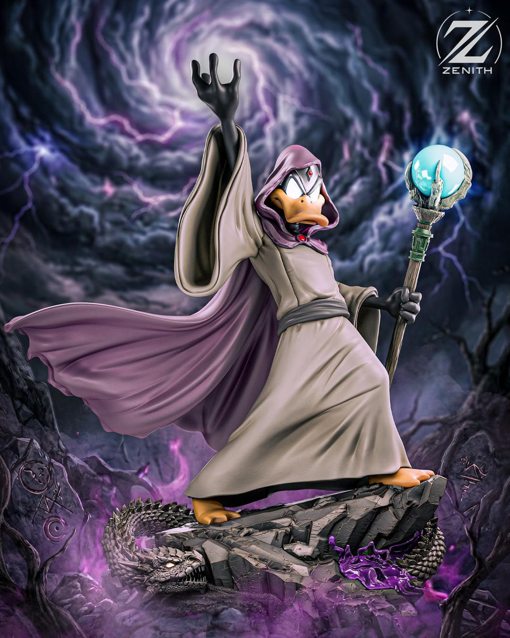 The Quackmancer - Wizard Duck Classic Cartoon Daffy Duck Resin Figure 16K