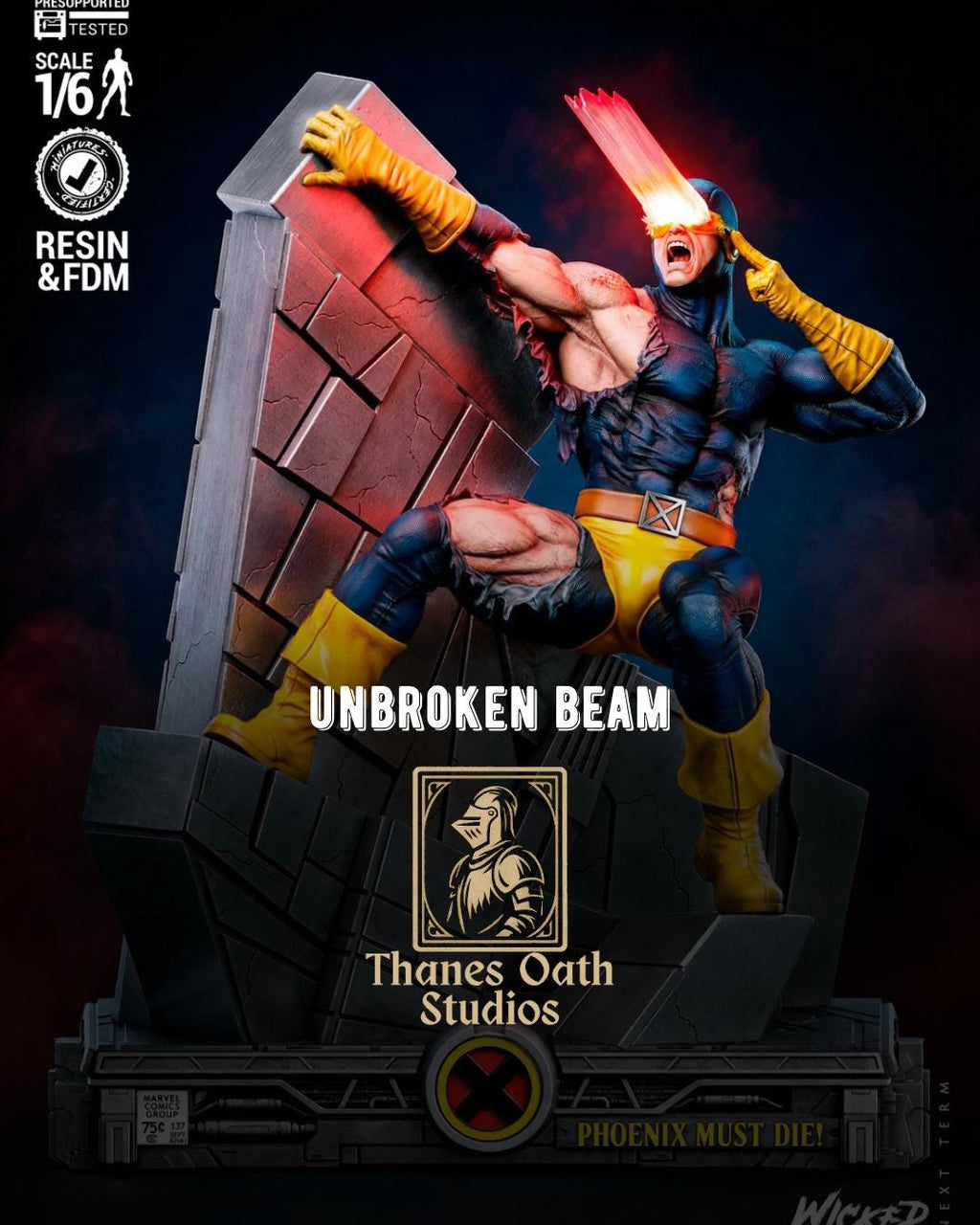 Unbroken Beam - Mutant Superhero Comic Cyclops Resin Figure 16K