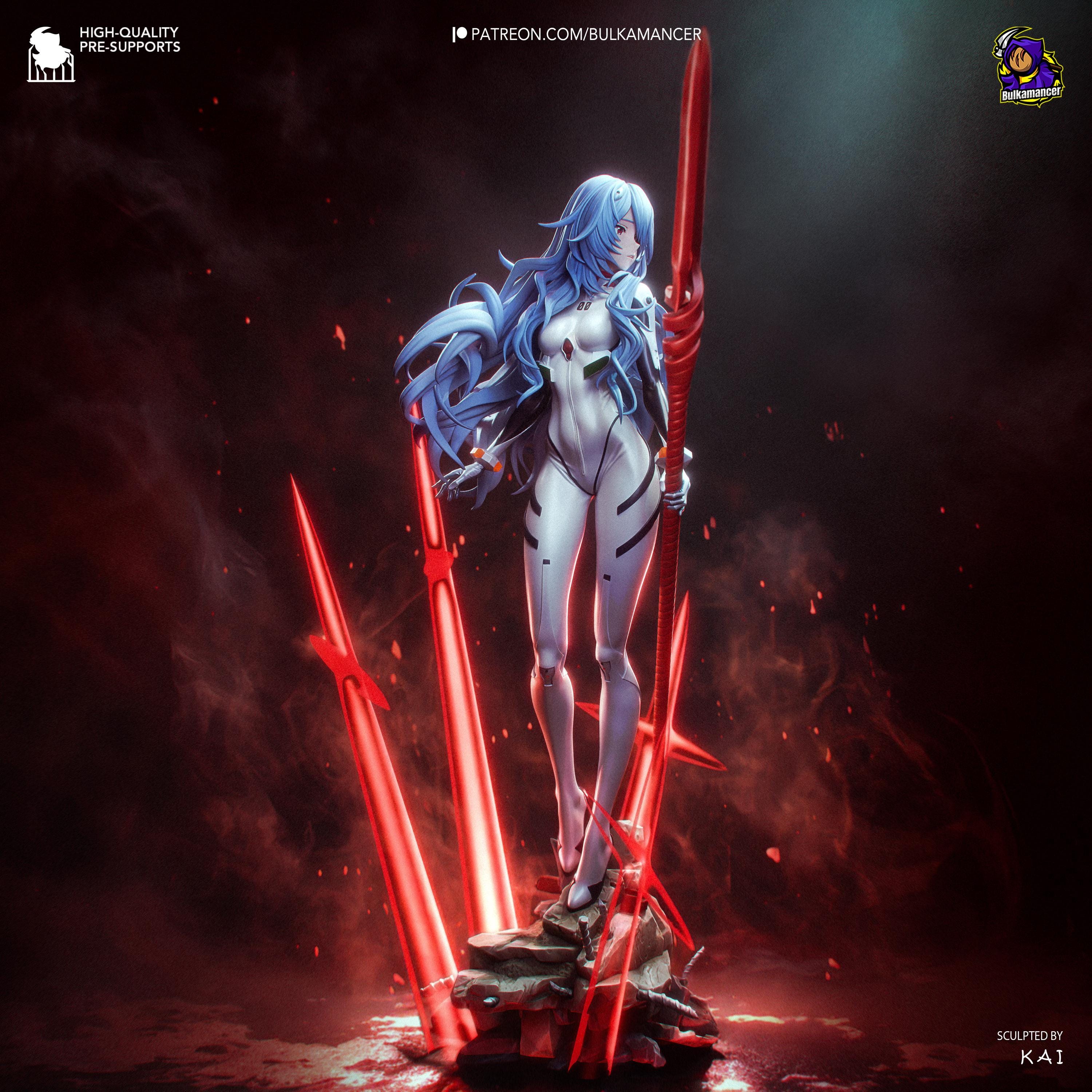 Silence In Blue - Anime Display Figure Rei Ayanami Evangelion Resin Figure 16K