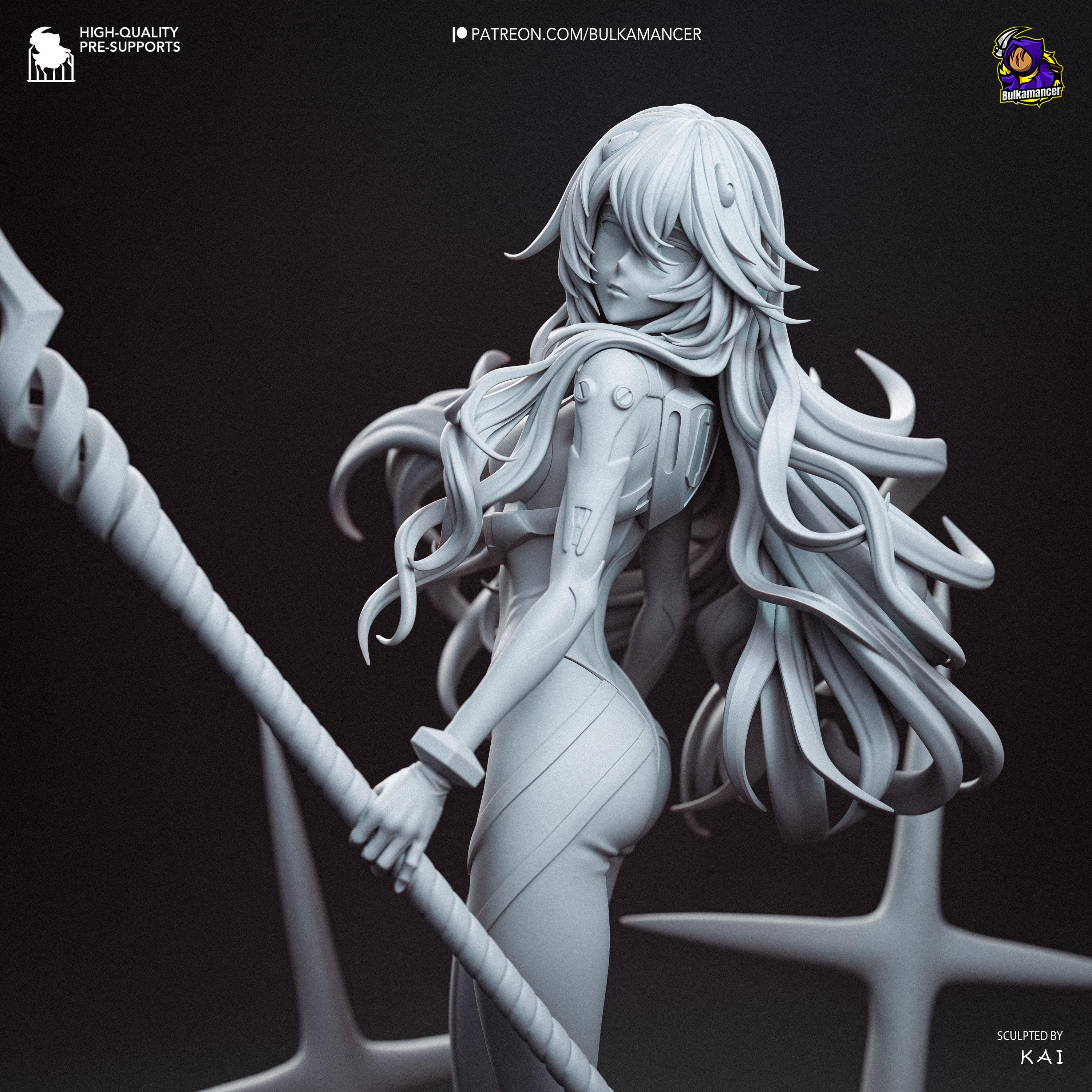 Silence In Blue - Anime Display Figure Rei Ayanami Evangelion Resin Figure 16K
