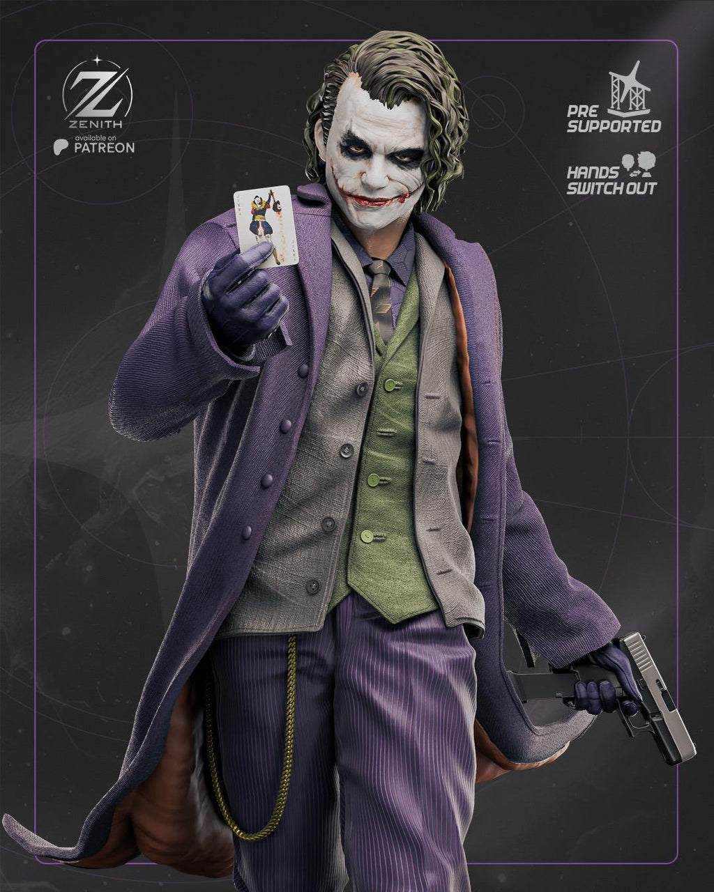 The Clown - Chaotic Villain Evil Comic Character The Joker Resin Figure 16K