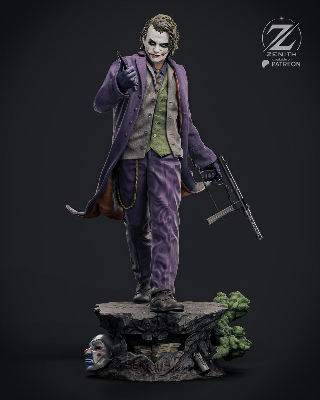 The Clown - Chaotic Villain Evil Comic Character The Joker Resin Figure 16K