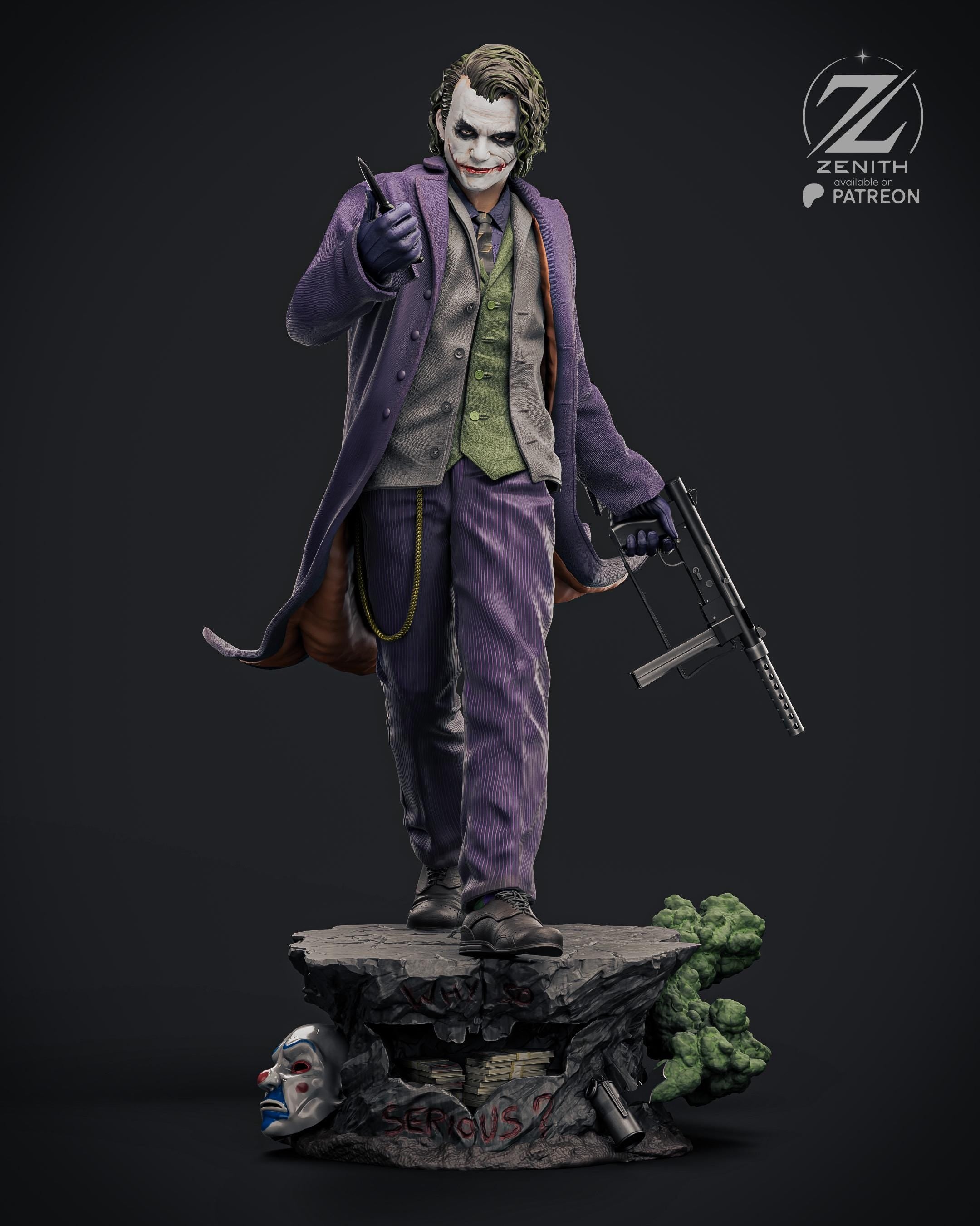 The Clown - Chaotic Villain Evil Comic Character The Joker Resin Figure 16K