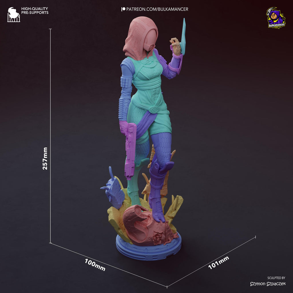 Pilgrim Starfarer - Masked Sci-fi Alien Galaxy Tali’zorah Vas Normandy Resin Figure 16K