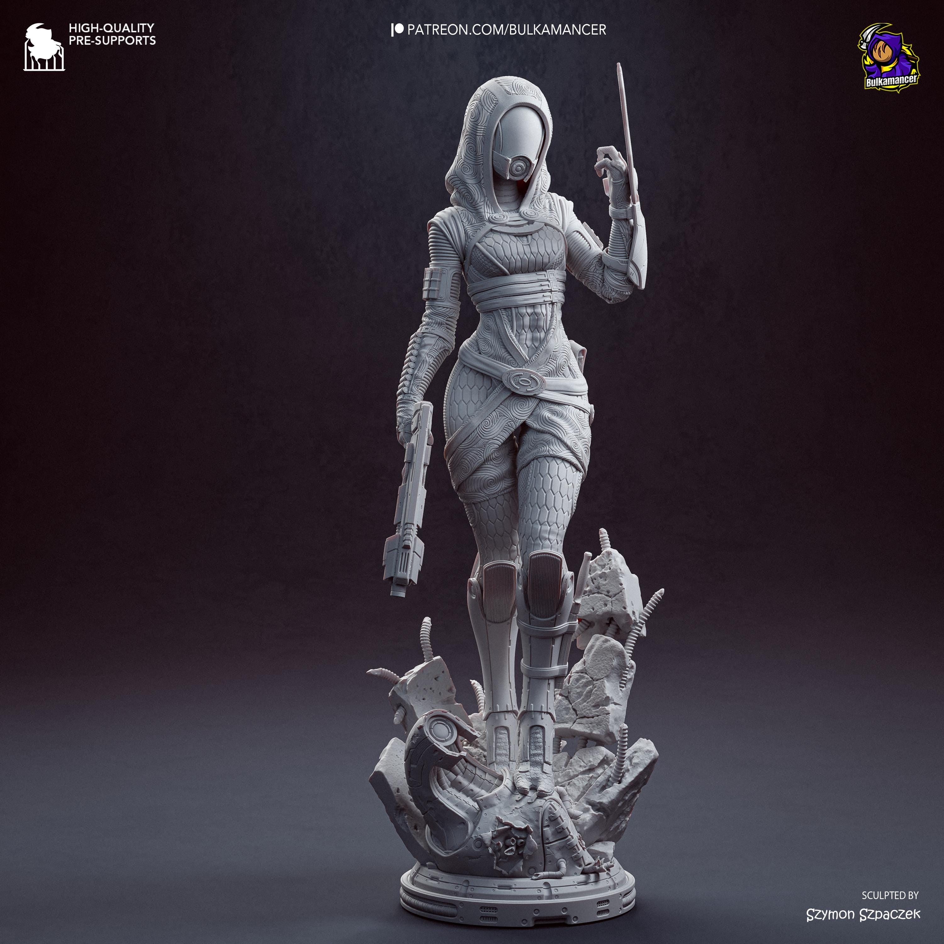 Pilgrim Starfarer - Masked Sci-fi Alien Galaxy Tali’zorah Vas Normandy Resin Figure 16K