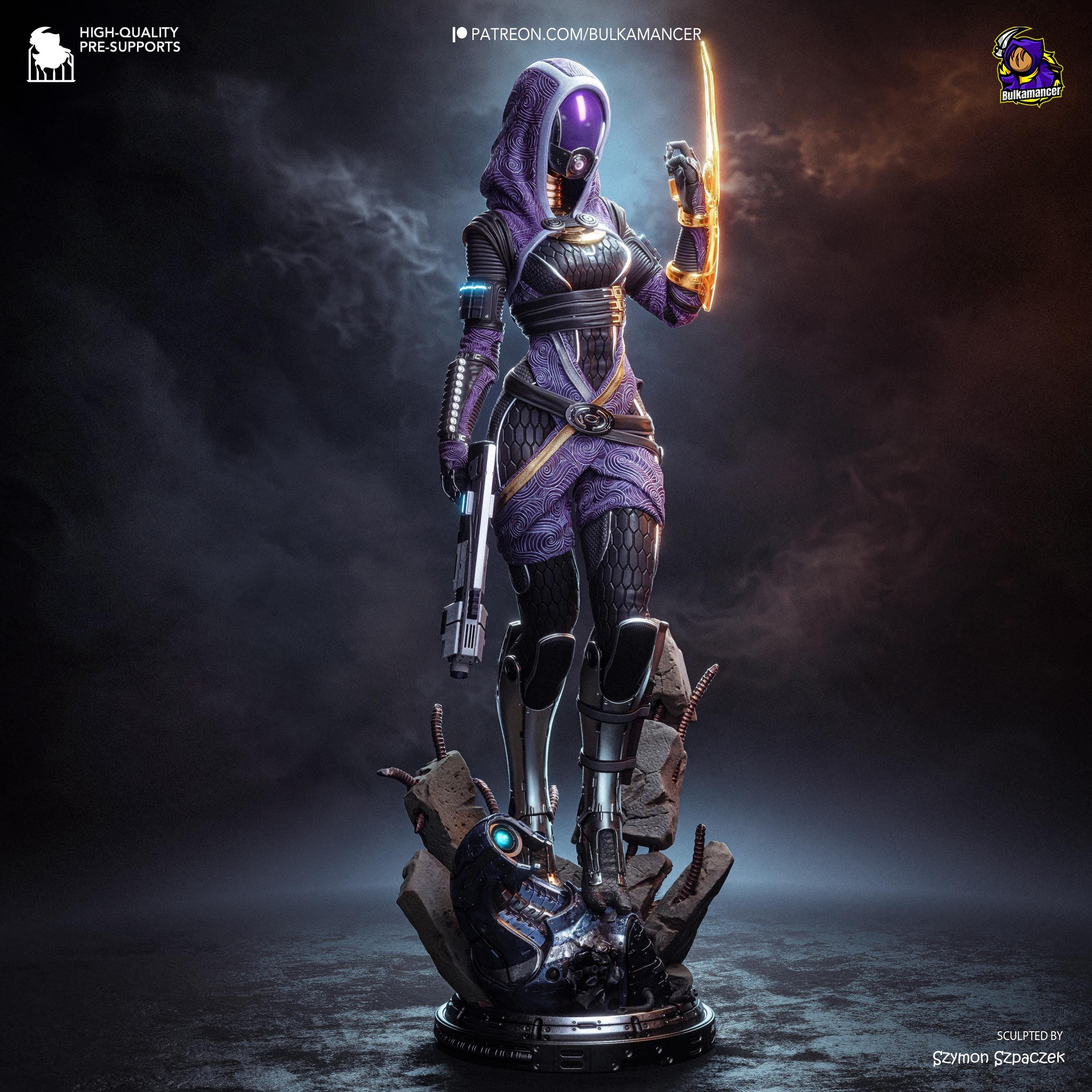 Pilgrim Starfarer - Masked Sci-fi Alien Galaxy Tali’zorah Vas Normandy Resin Figure 16K