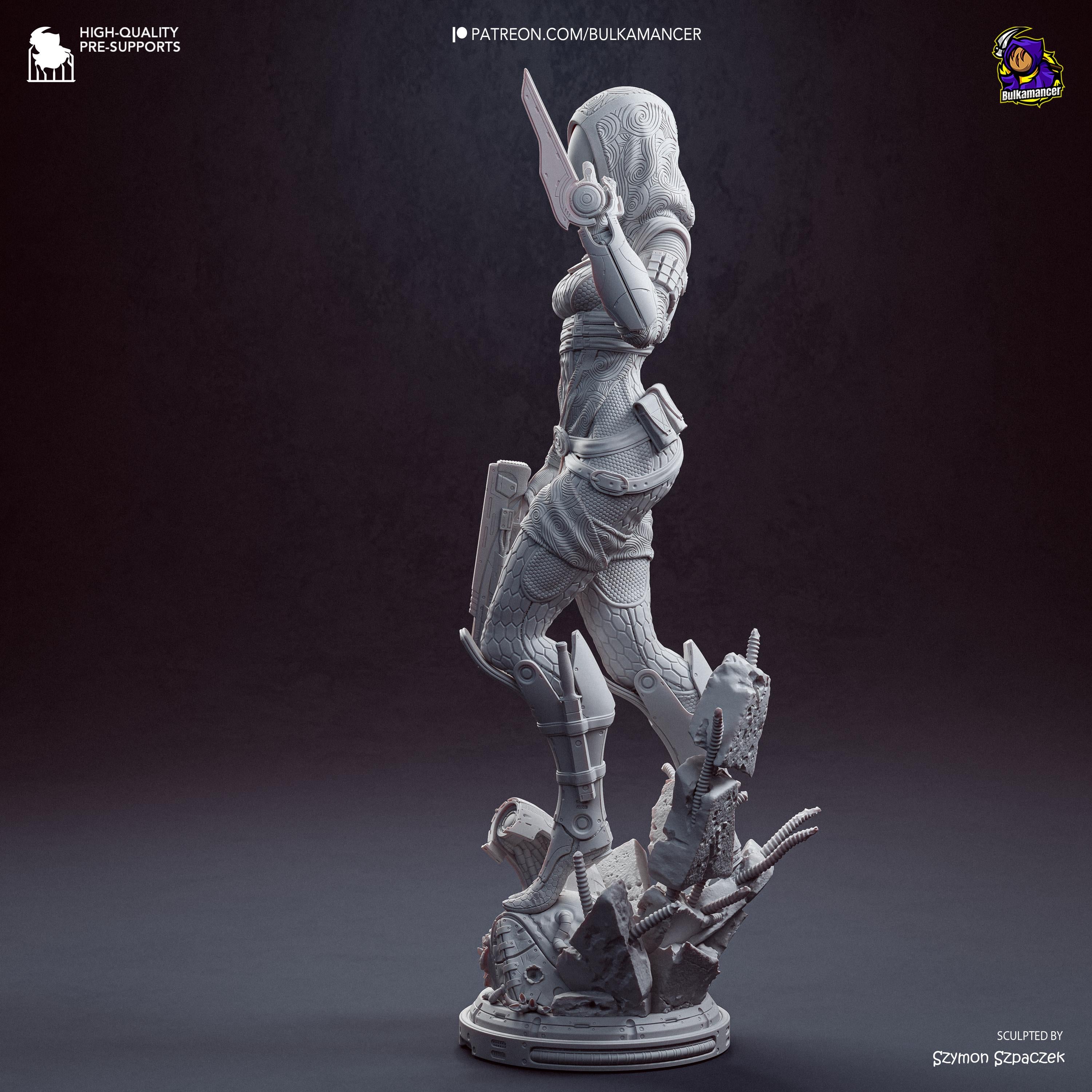 Pilgrim Starfarer - Masked Sci-fi Alien Galaxy Tali’zorah Vas Normandy Resin Figure 16K