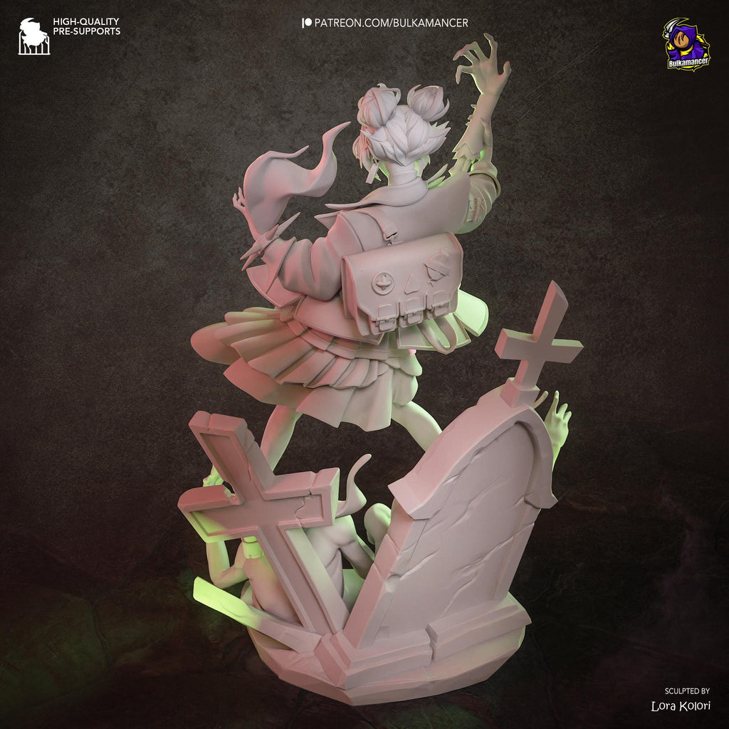 Hollow Marshall - Gothic Anime Necromancer Witch Deadlock Graves Resin Figure 16K