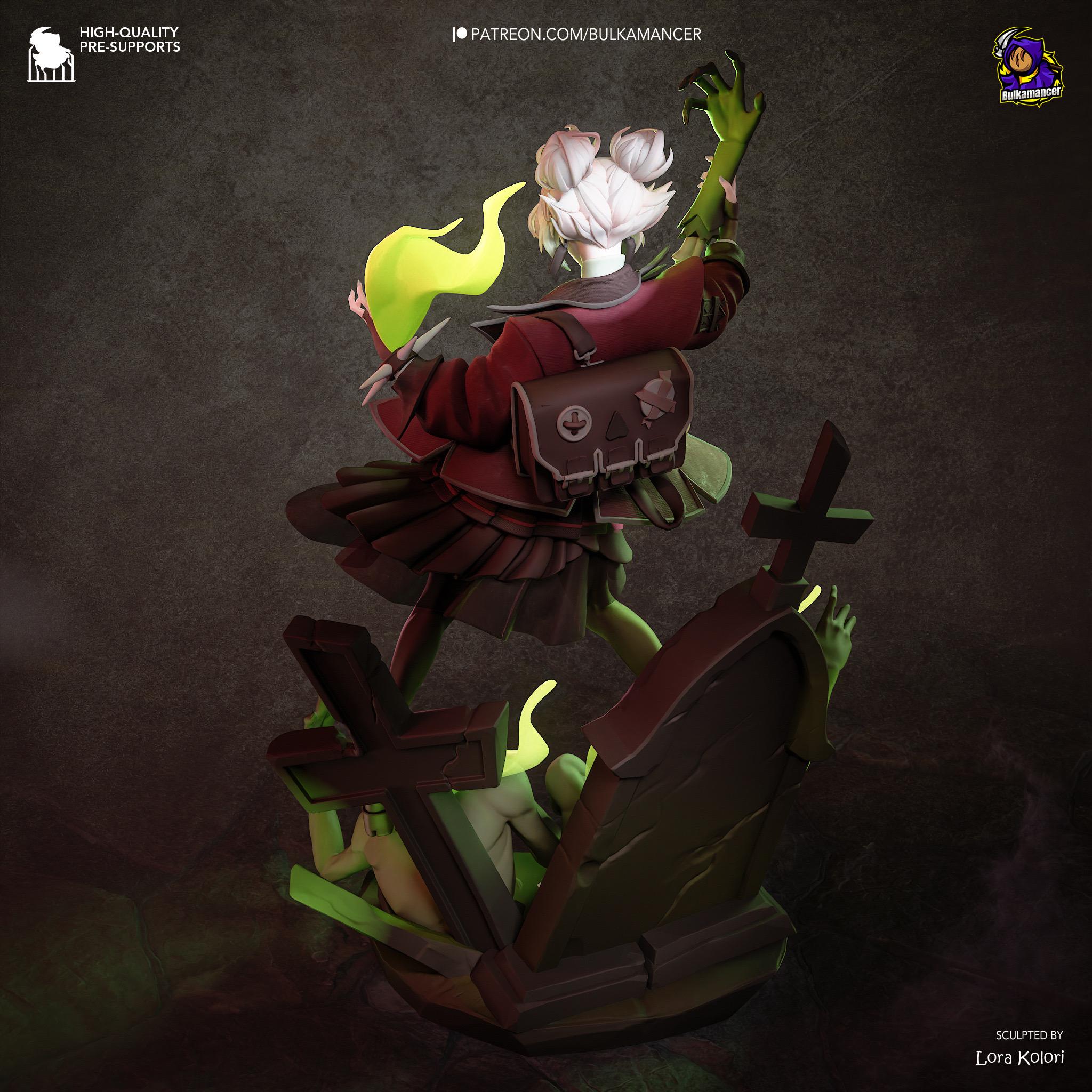 Hollow Marshall - Gothic Anime Necromancer Witch Deadlock Graves Resin Figure 16K