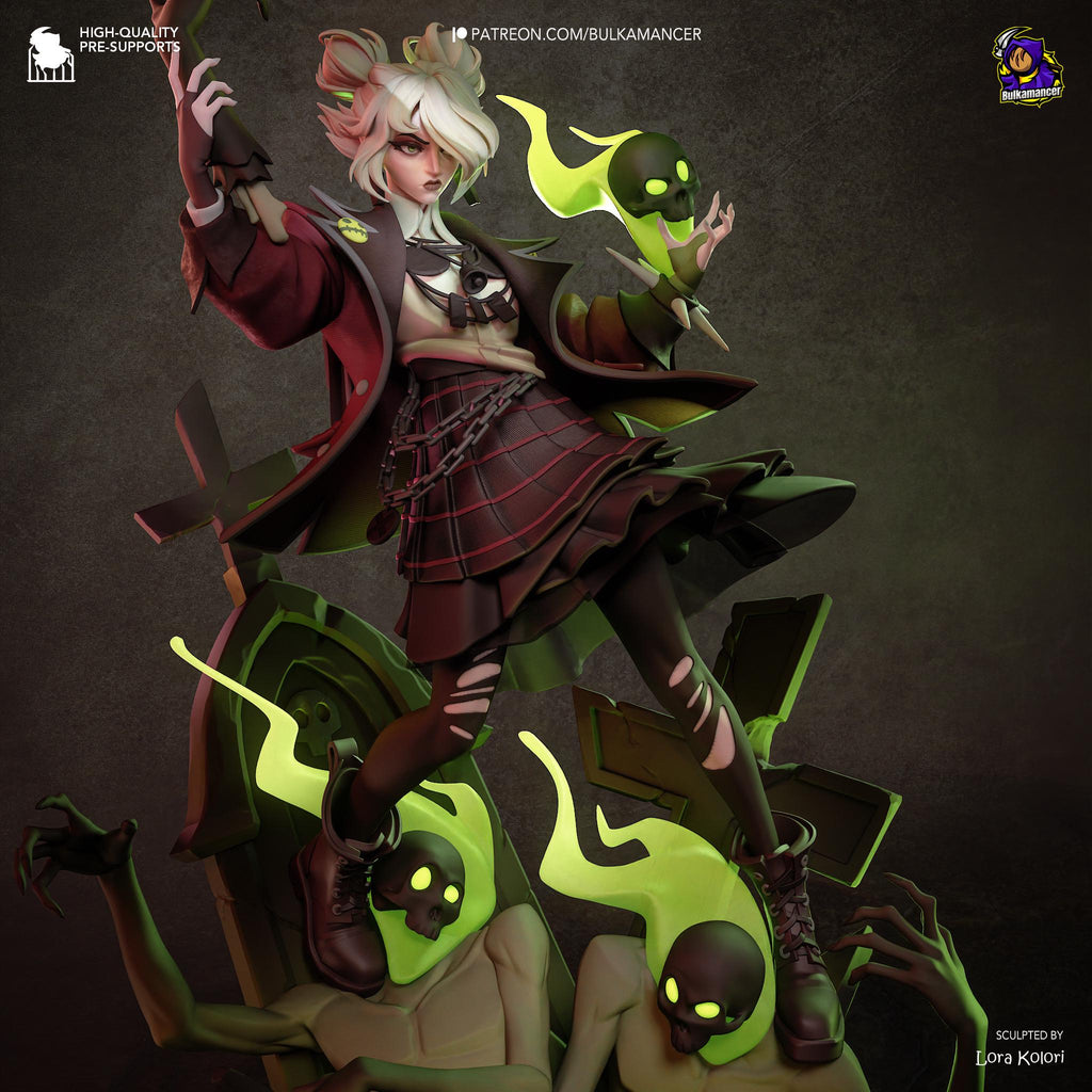 Hollow Marshall - Gothic Anime Necromancer Witch Deadlock Graves Resin Figure 16K