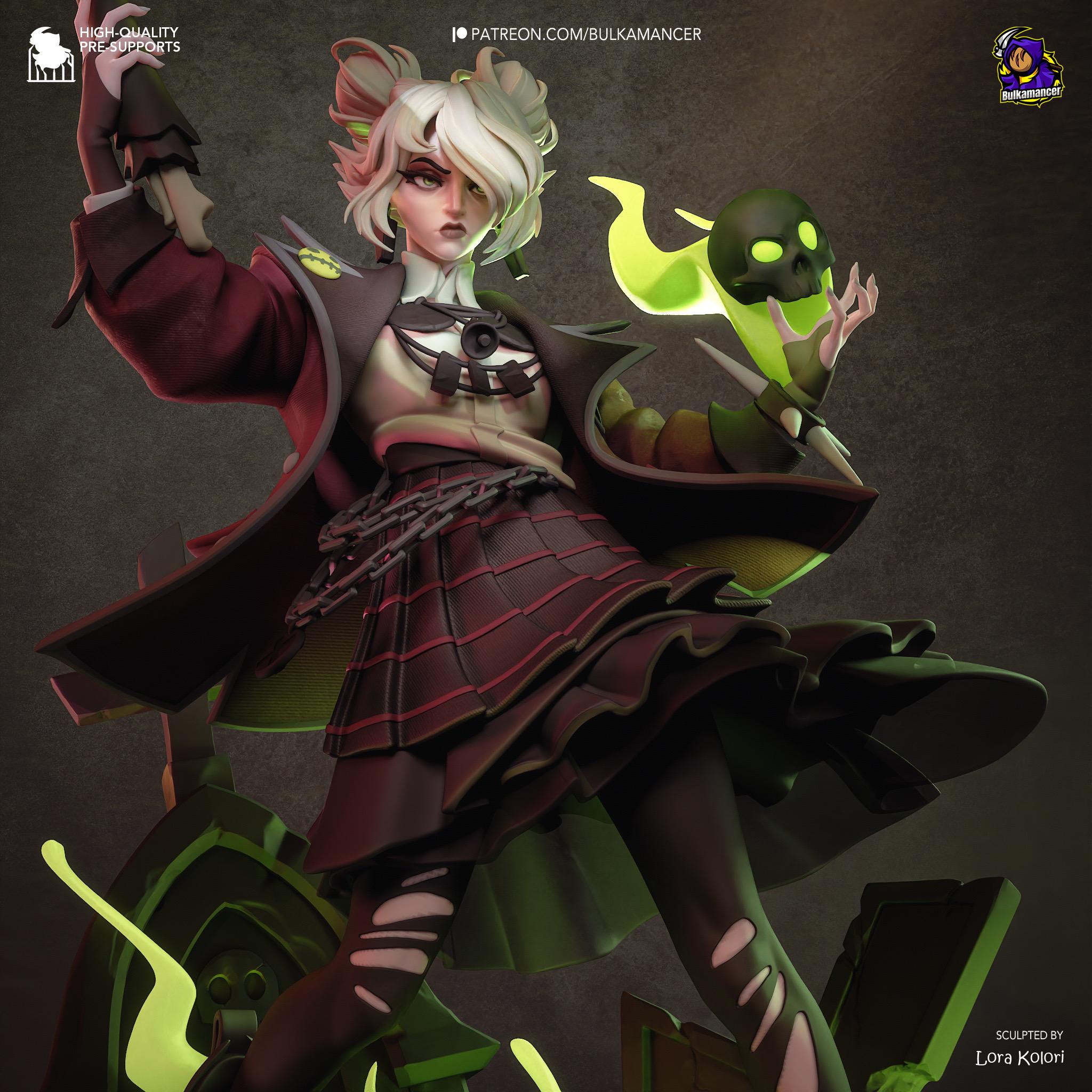 Hollow Marshall - Gothic Anime Necromancer Witch Deadlock Graves Resin Figure 16K