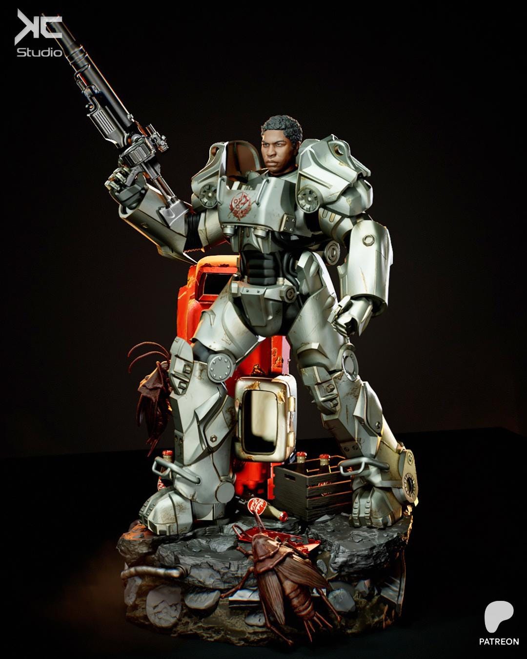The Walking Bastion - Post Apocalyptic Power Armor Nuclear Wasteland Maximus Resin Figure 16K