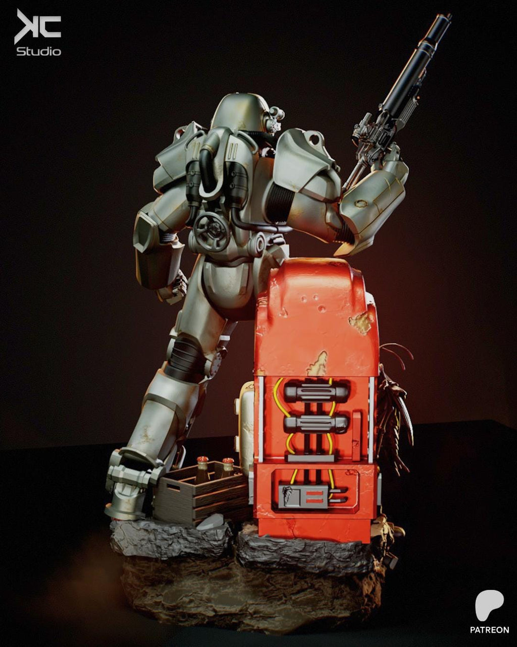 The Walking Bastion - Post Apocalyptic Power Armor Nuclear Wasteland Maximus Resin Figure 16K