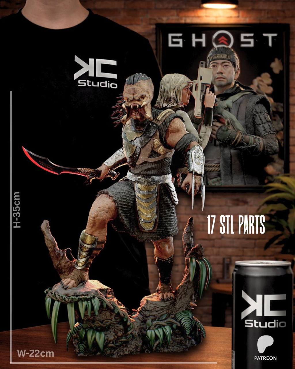 Twin Hunters - Alient Hunter Sci-fi Predator Jungle Warrior Dek And Thia Resin Figure 16K