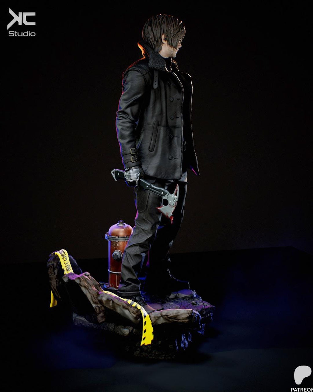 No Way Out - Dark Horror Survival Game Character Leon S Kennedy Resin Figure 16K