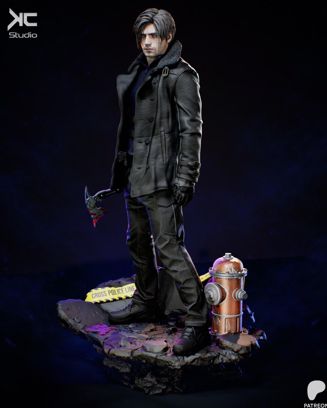 No Way Out - Dark Horror Survival Game Character Leon S Kennedy Resin Figure 16K