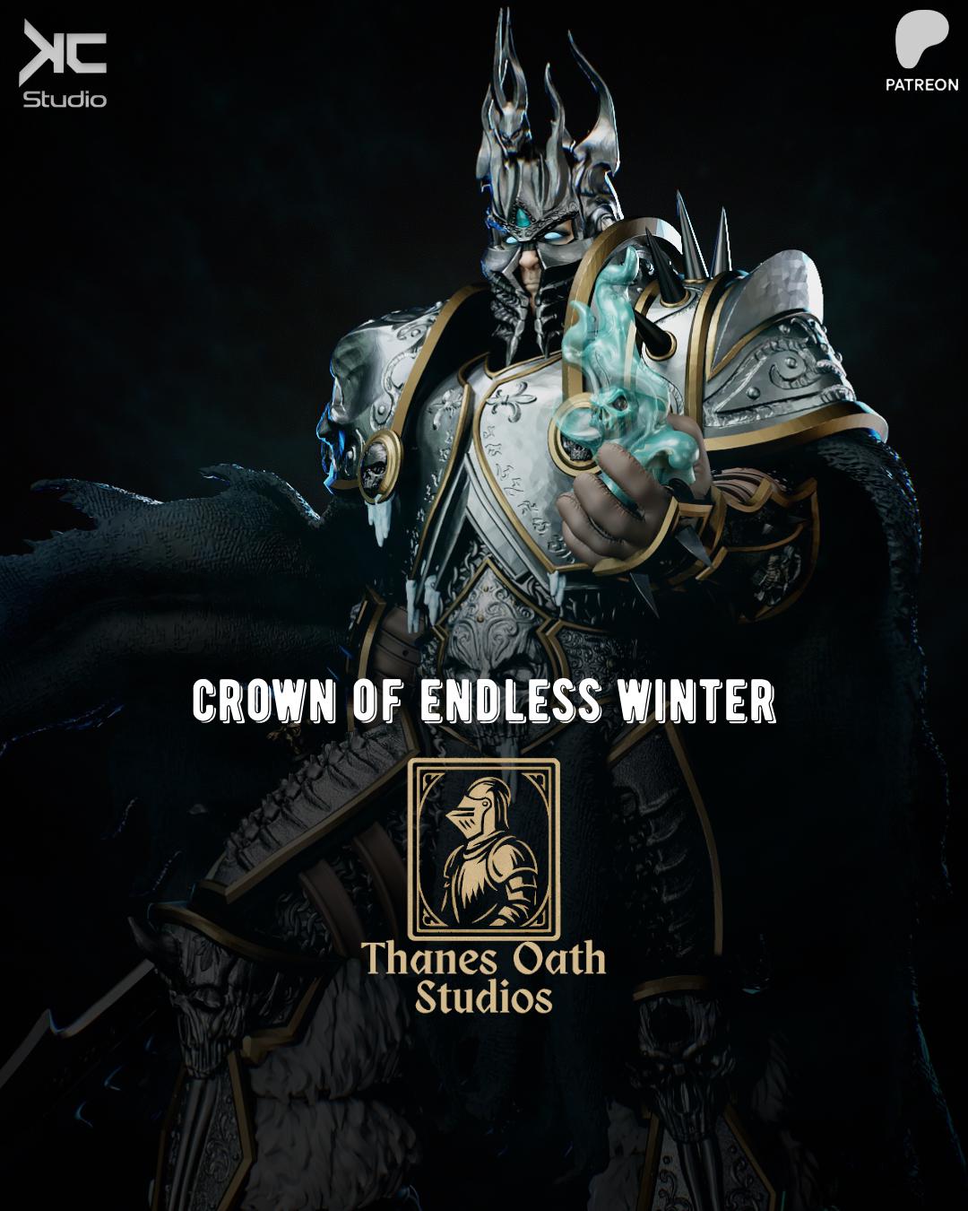 Crown Of Endless Winter - Undead King Fantasy Death Knight The Lich King Resin Figure 16K