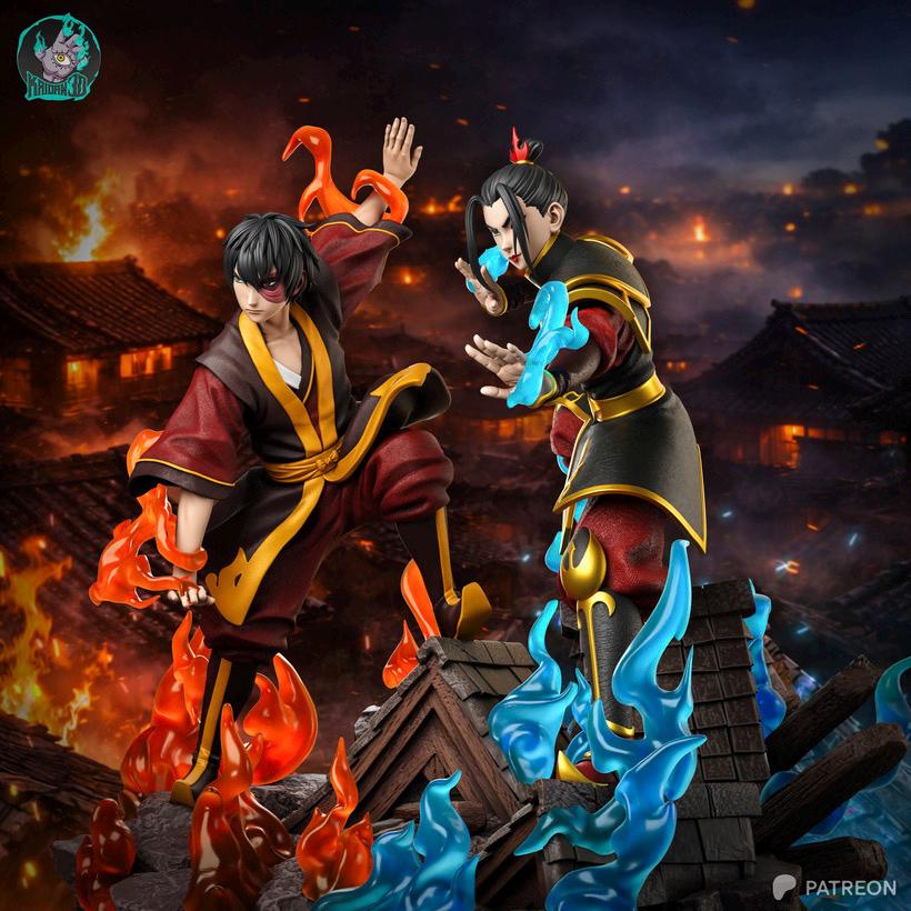 Sins Of The Royal Blood - Anime Fire Nation Duo Zuko x Azula Resin Figure 16K