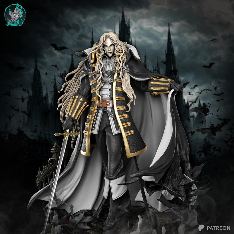 Son Of The Night - Dark Vampire Anime Gothic Fantasy Alucard Resin Figure 16K