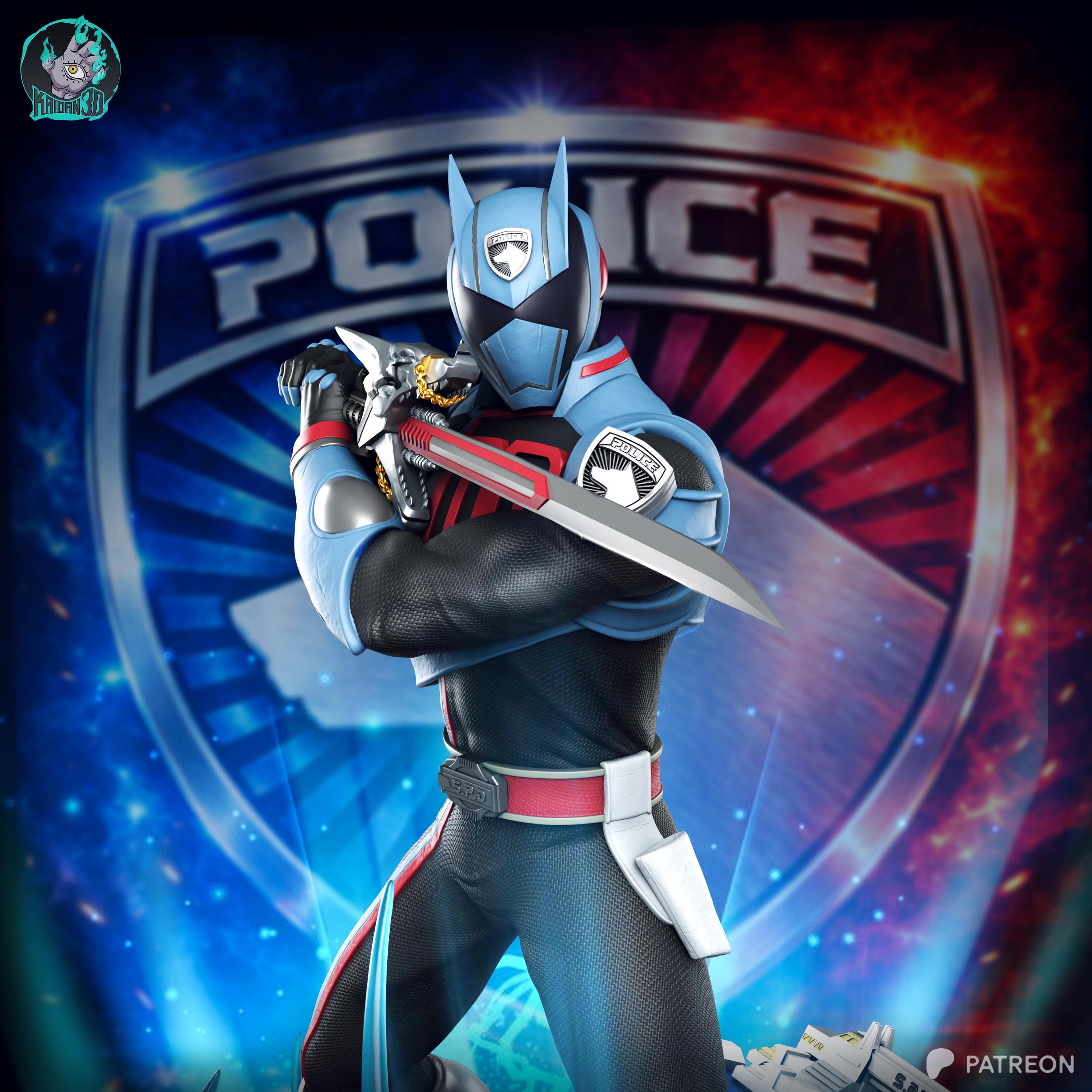 Eclipse Enforcer - SPD Ranger Sci-Fi Hero Shadow Ranger Resin Figure 16K