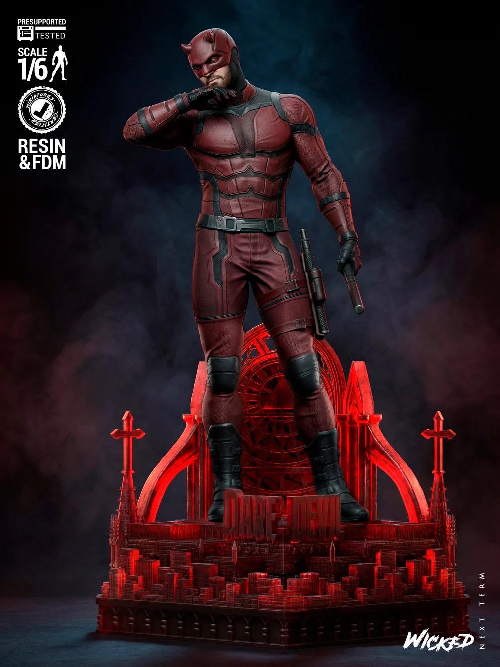 Devil Of Justice - Blind Vigilante Street Hero Urban Defender Daredevil Resin Figure 16K