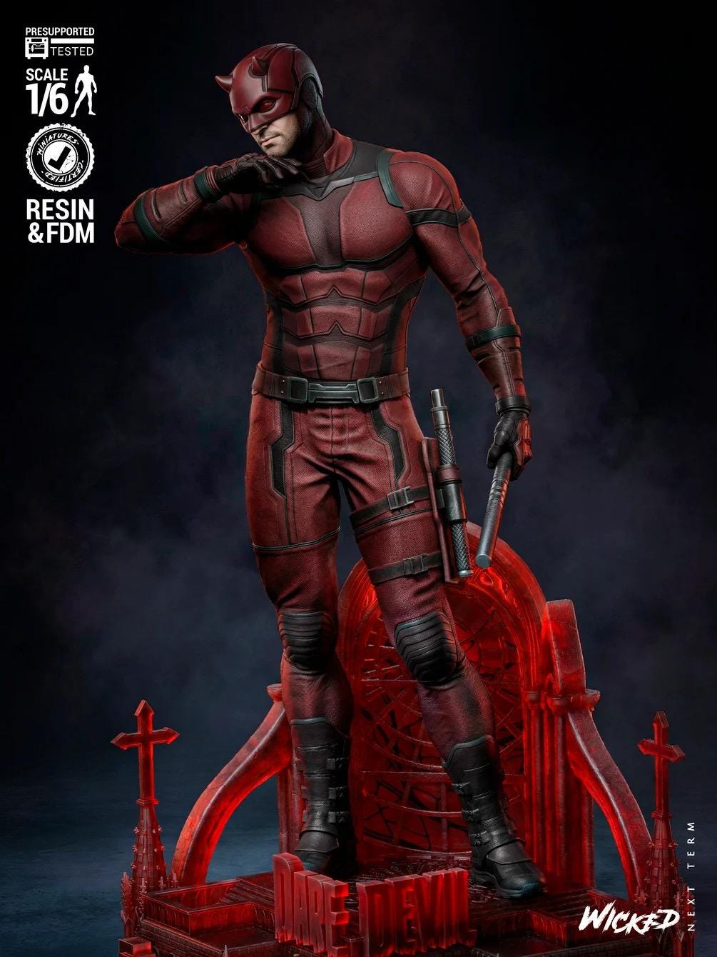 Devil Of Justice - Blind Vigilante Street Hero Urban Defender Daredevil Resin Figure 16K
