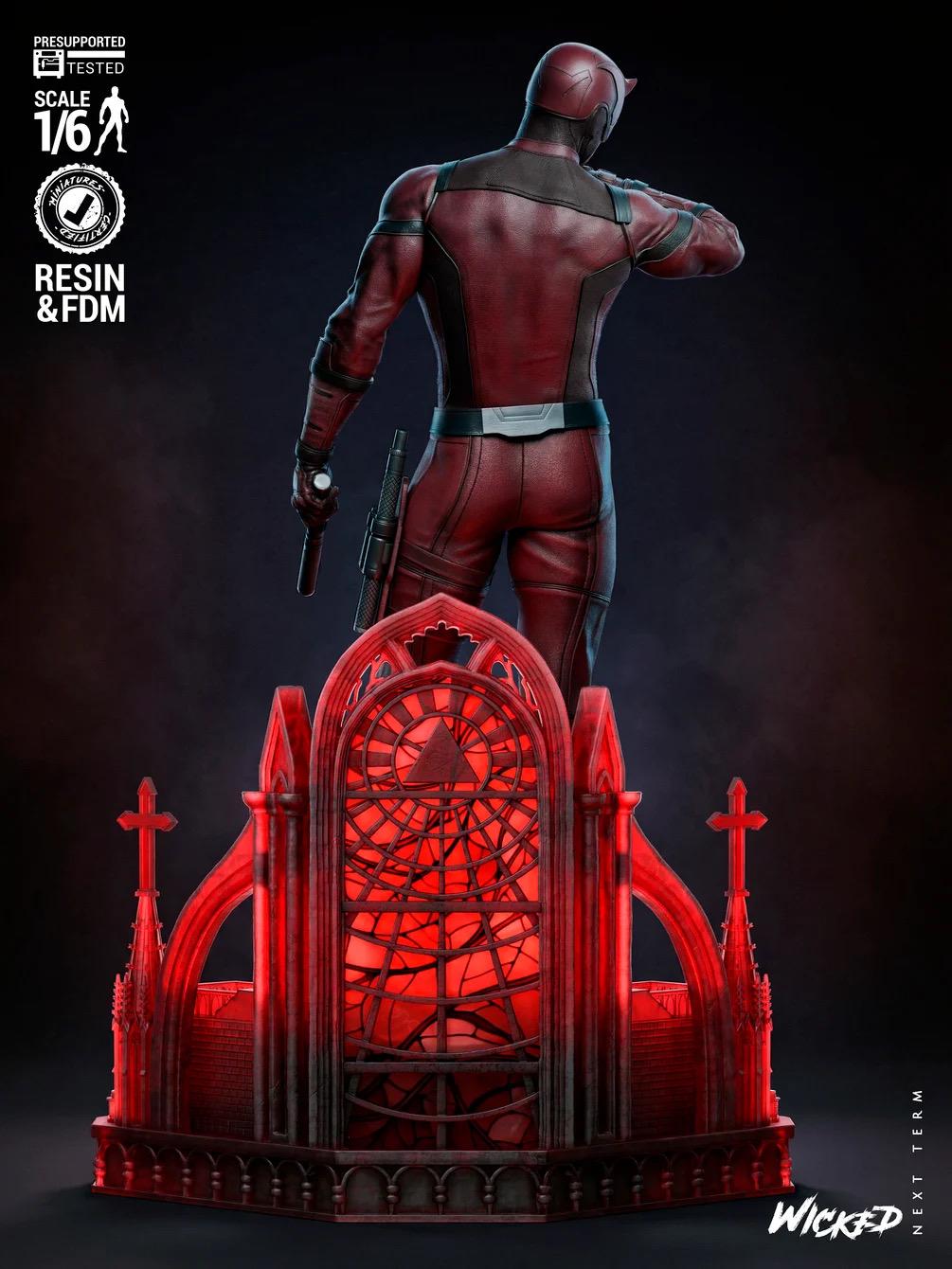 Devil Of Justice - Blind Vigilante Street Hero Urban Defender Daredevil Resin Figure 16K