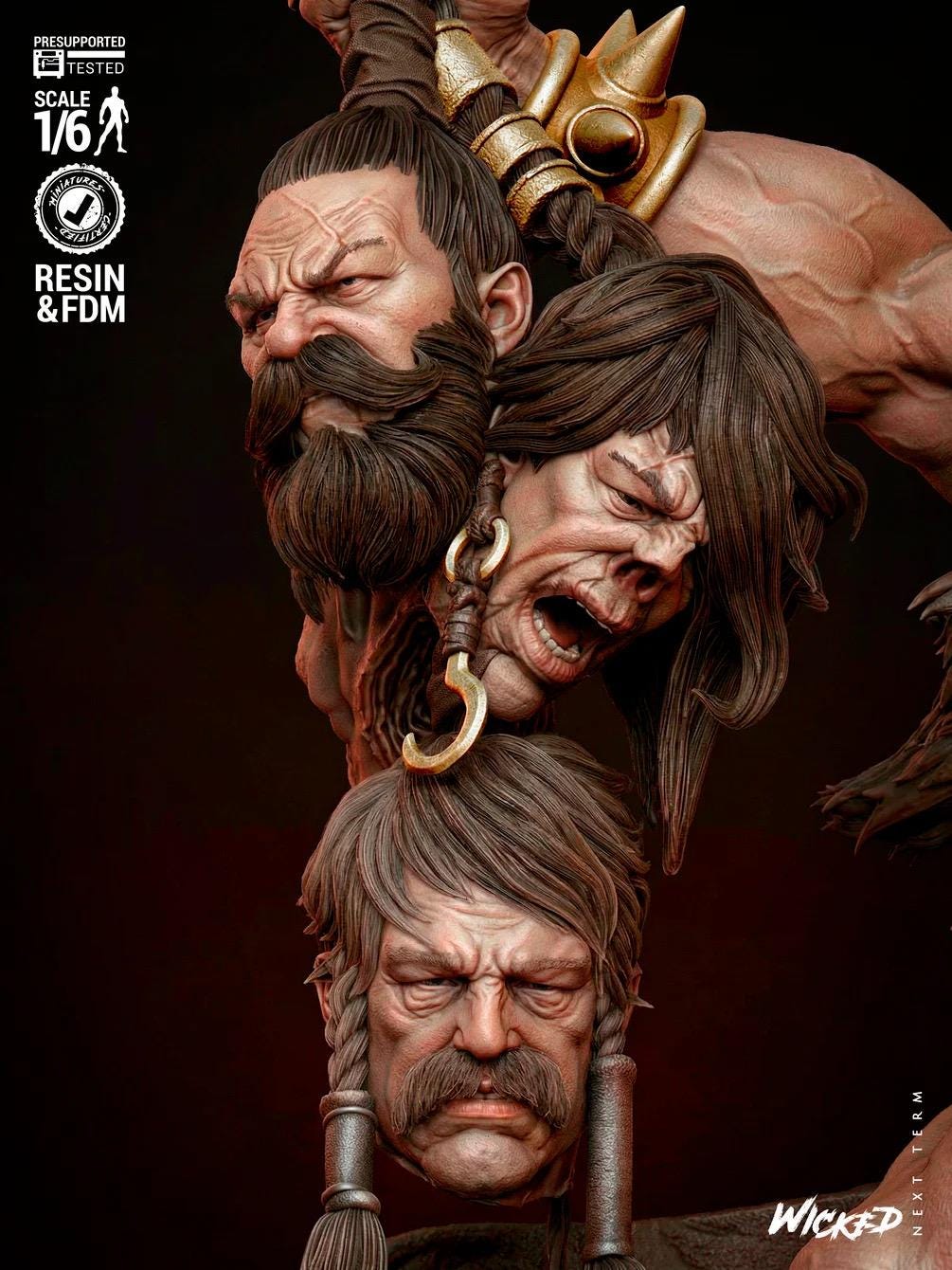 Savage Conqueror - Fantasy Warrior Battle Hardened Berserker Conan The Barbarian Resin Figure 16K