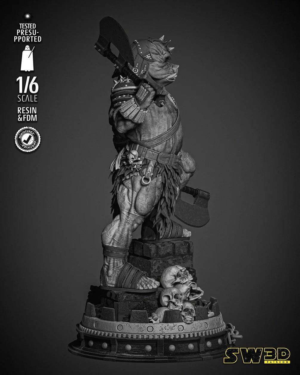 Brute Of The Court - Alien Pig Guard Sci-Fi Galactic Gamorrean Guard Resin Figure 16K