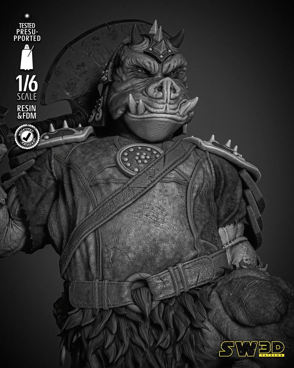 Brute Of The Court - Alien Pig Guard Sci-Fi Galactic Gamorrean Guard Resin Figure 16K