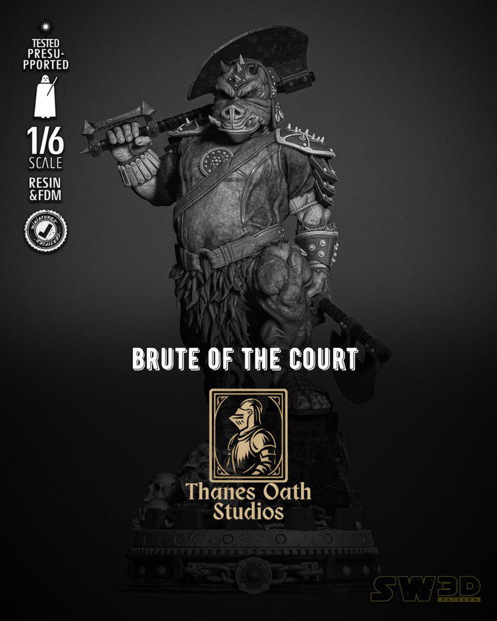 Brute Of The Court - Alien Pig Guard Sci-Fi Galactic Gamorrean Guard Resin Figure 16K