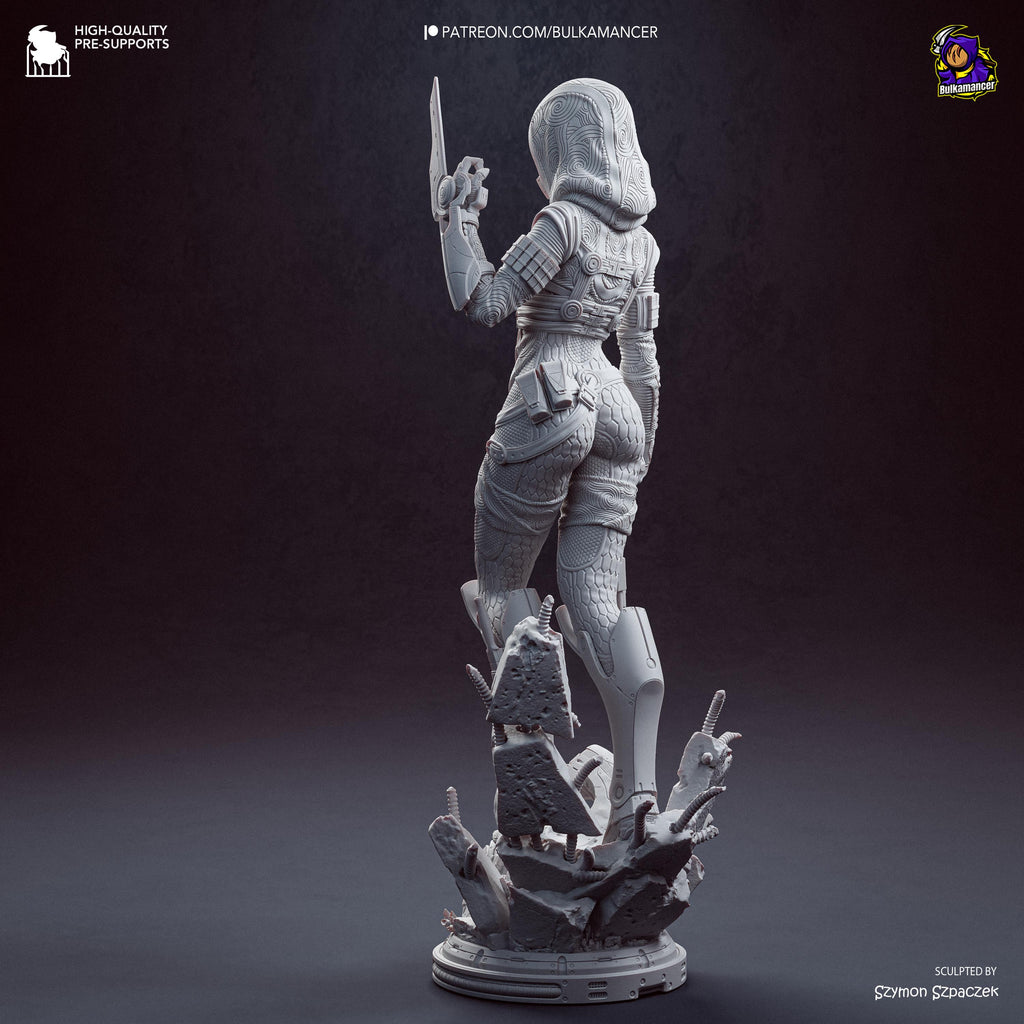 Pilgrim Starfarer - Masked Sci-fi Alien Galaxy Tali’zorah Vas Normandy Resin Figure 16K
