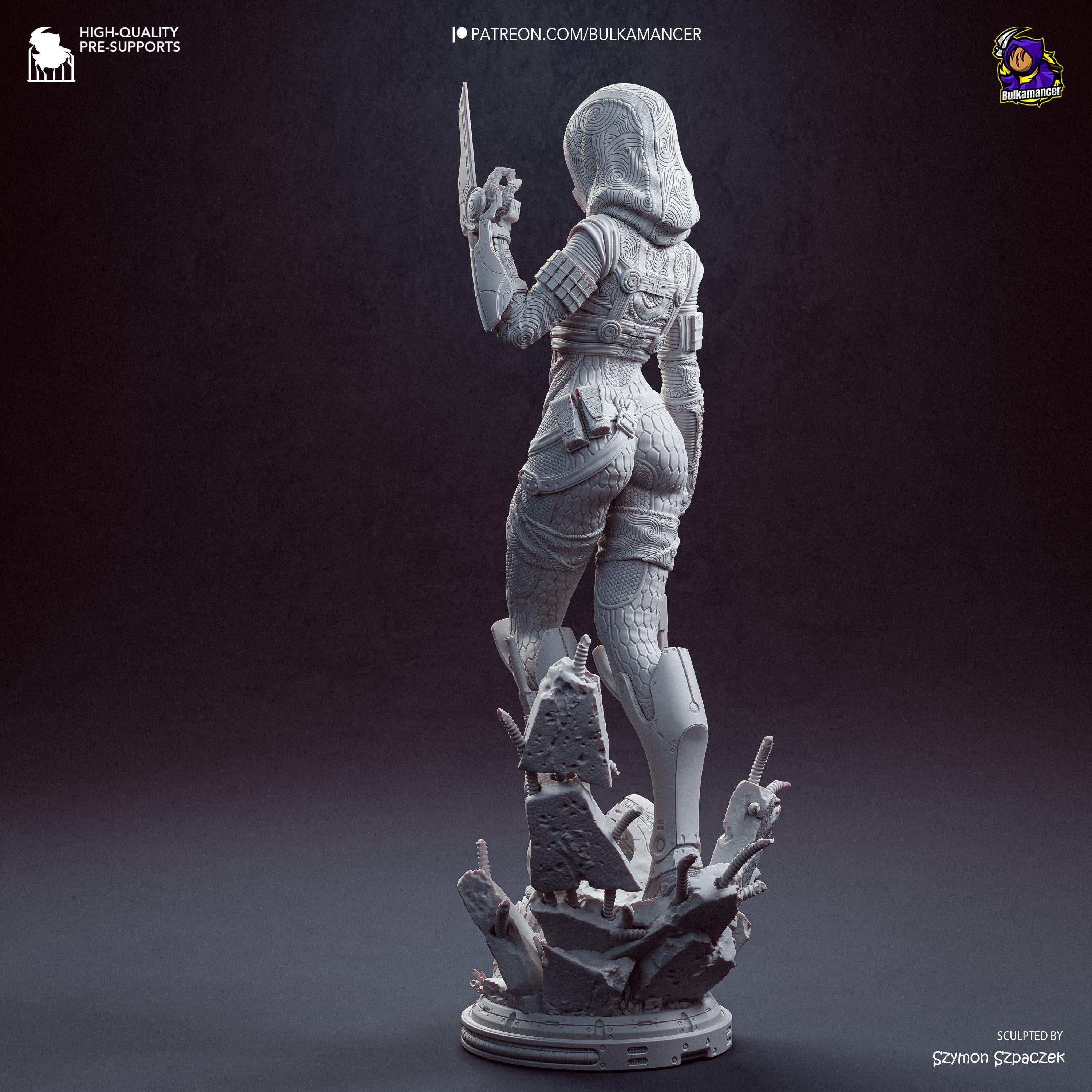 Pilgrim Starfarer - Masked Sci-fi Alien Galaxy Tali’zorah Vas Normandy Resin Figure 16K