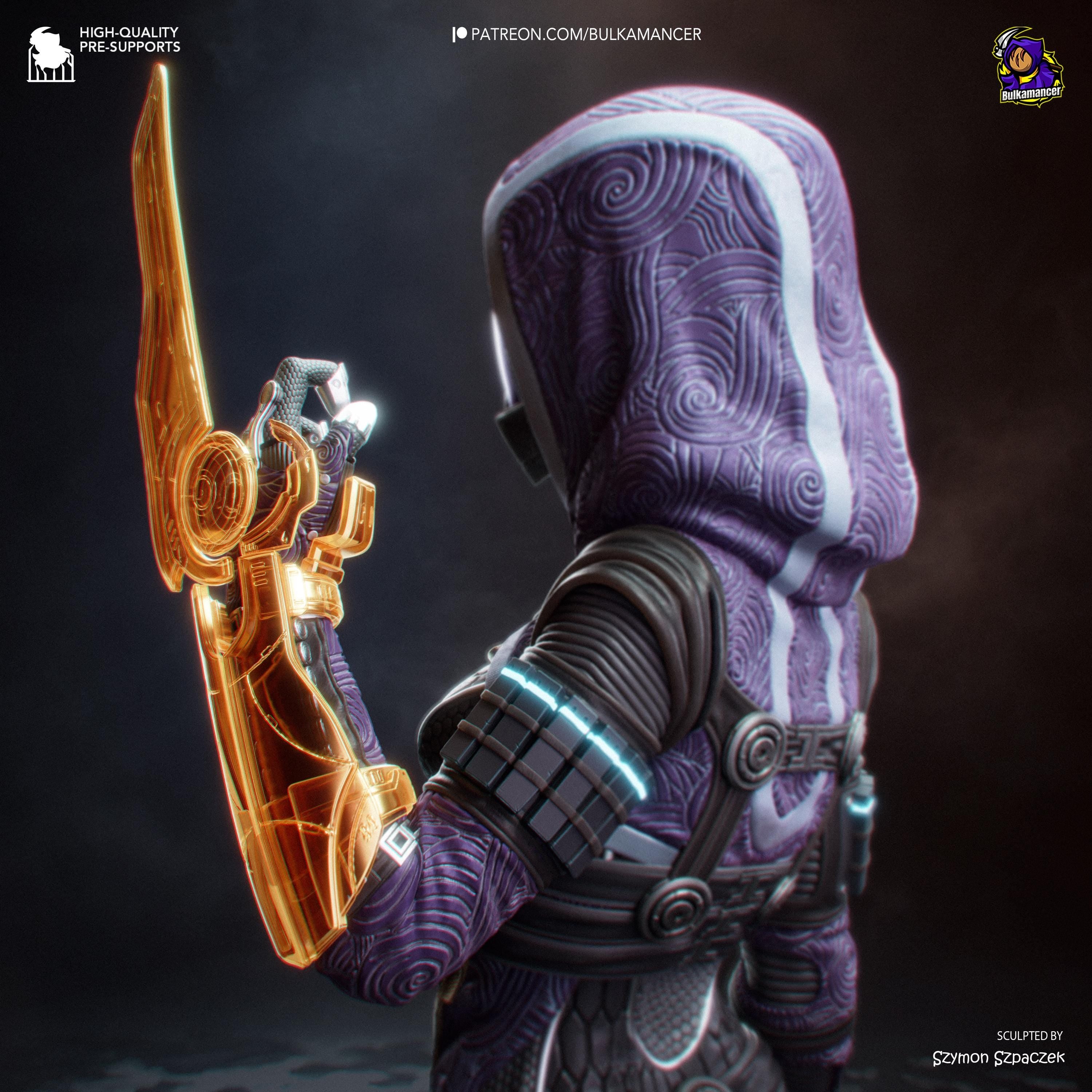 Pilgrim Starfarer - Masked Sci-fi Alien Galaxy Tali’zorah Vas Normandy Resin Figure 16K