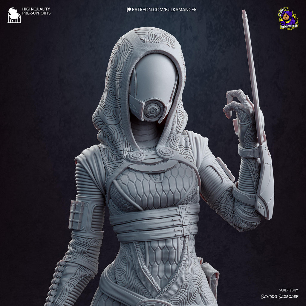 Pilgrim Starfarer - Masked Sci-fi Alien Galaxy Tali’zorah Vas Normandy Resin Figure 16K