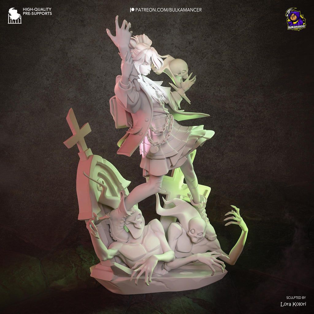 Hollow Marshall - Gothic Anime Necromancer Witch Deadlock Graves Resin Figure 16K