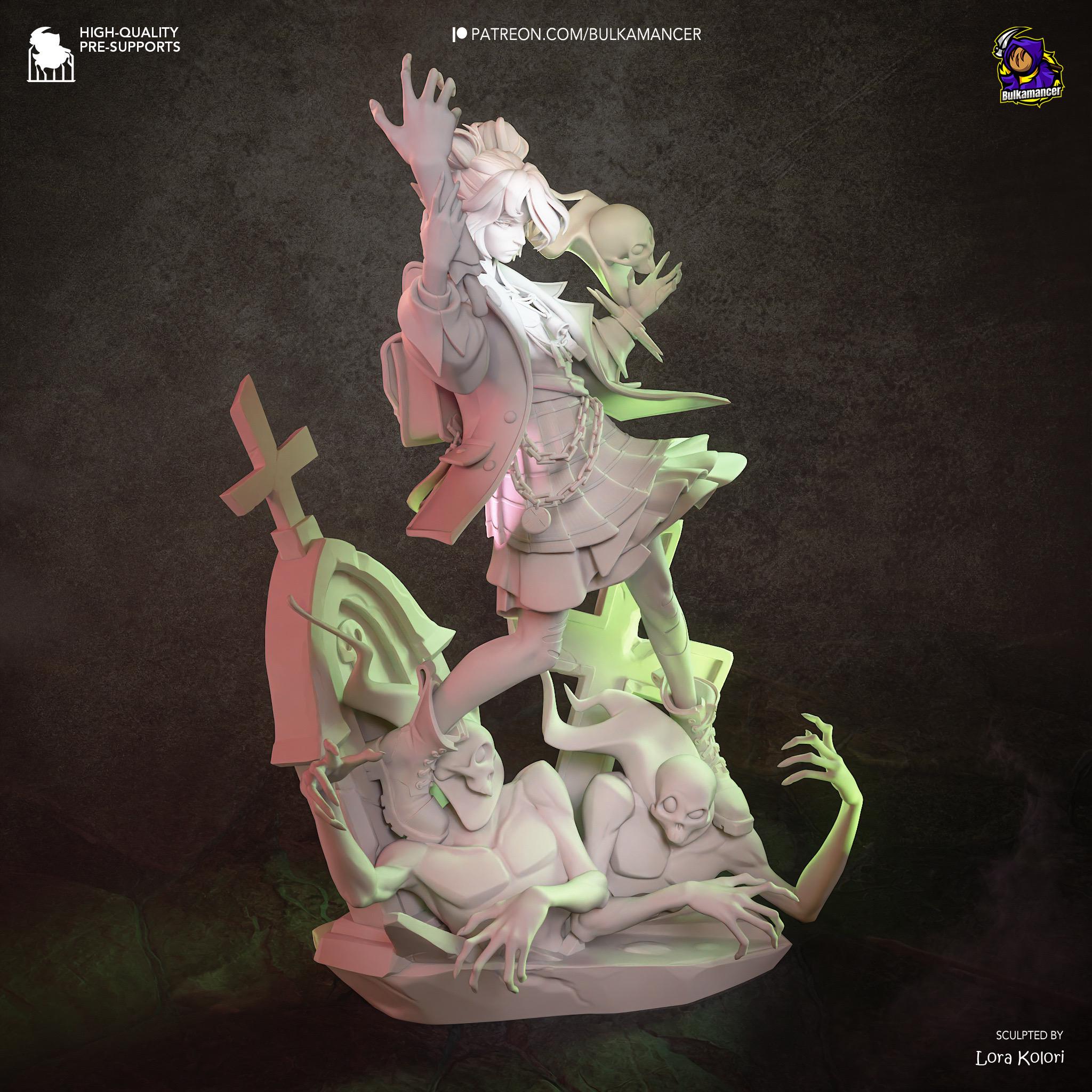 Hollow Marshall - Gothic Anime Necromancer Witch Deadlock Graves Resin Figure 16K