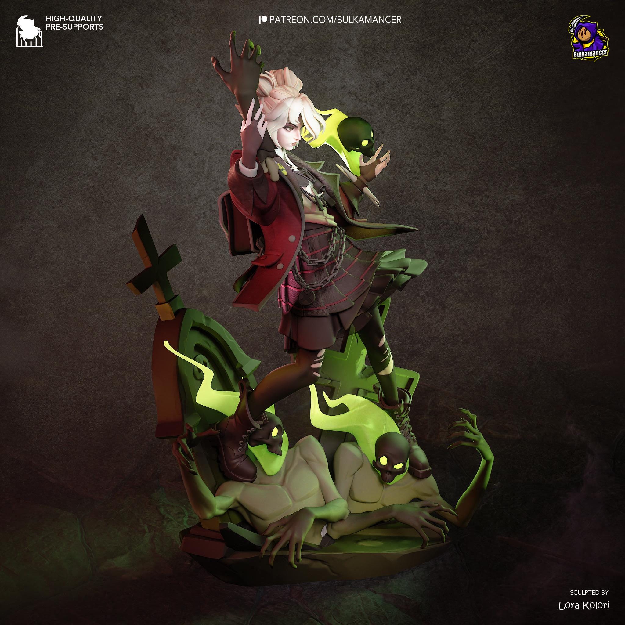 Hollow Marshall - Gothic Anime Necromancer Witch Deadlock Graves Resin Figure 16K