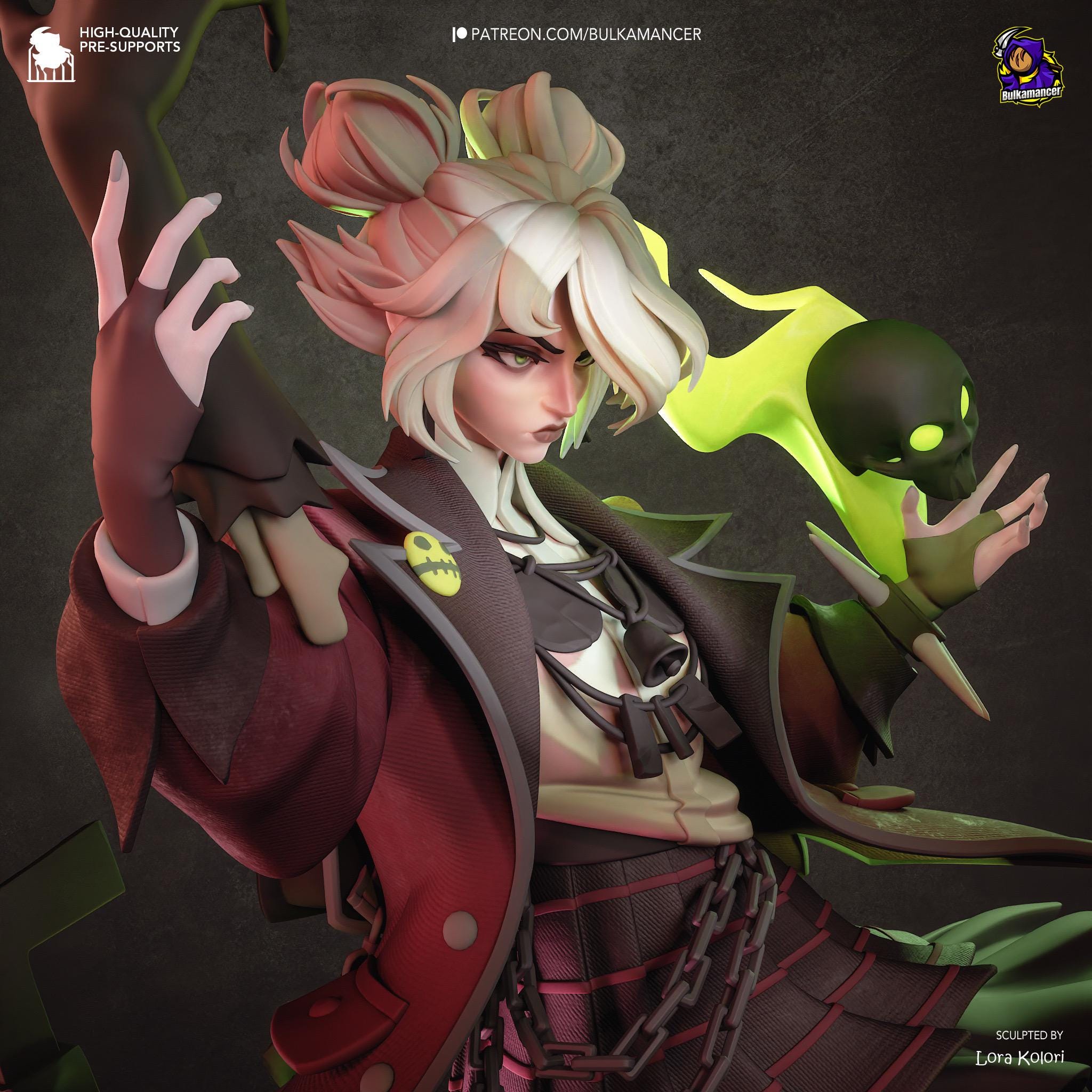 Hollow Marshall - Gothic Anime Necromancer Witch Deadlock Graves Resin Figure 16K