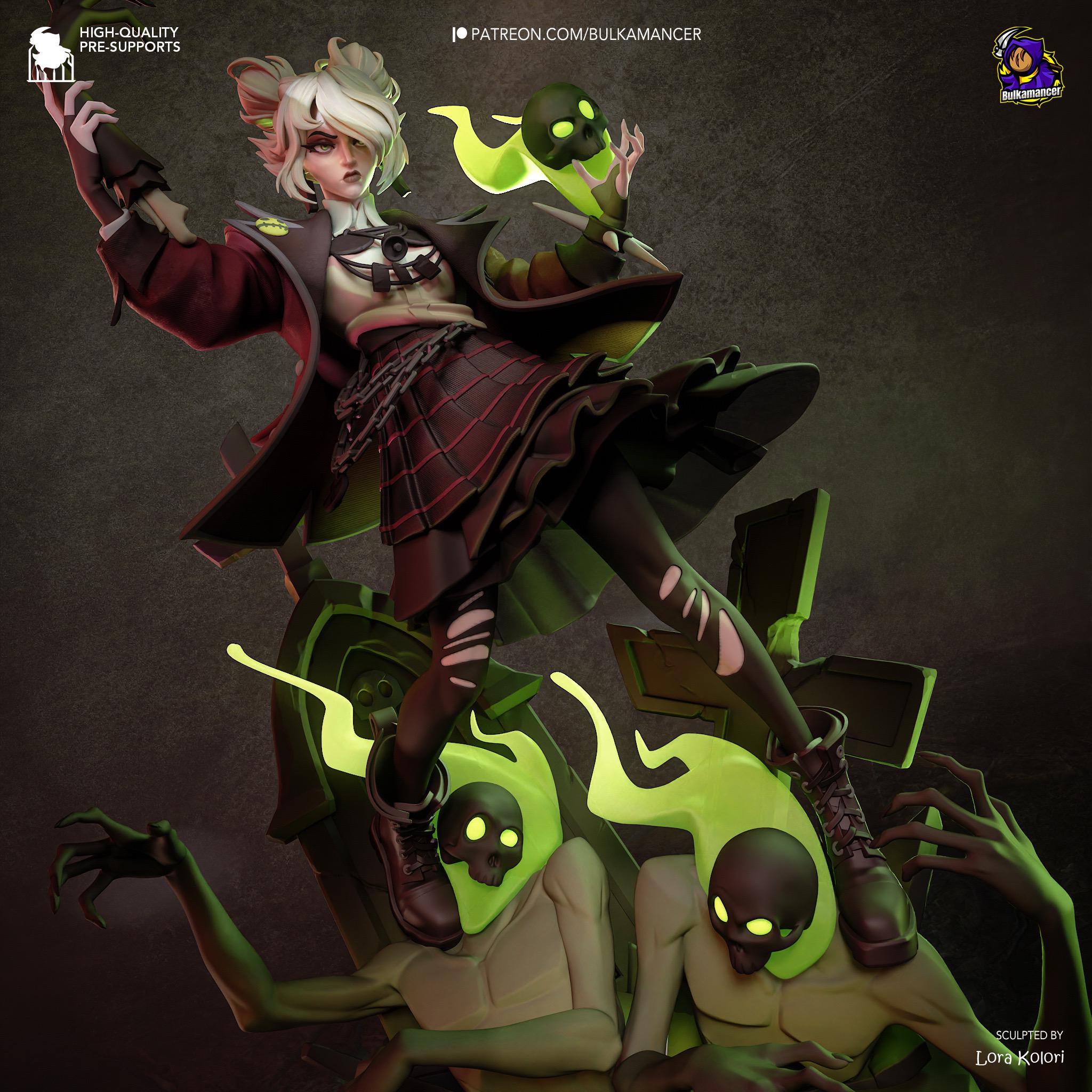 Hollow Marshall - Gothic Anime Necromancer Witch Deadlock Graves Resin Figure 16K