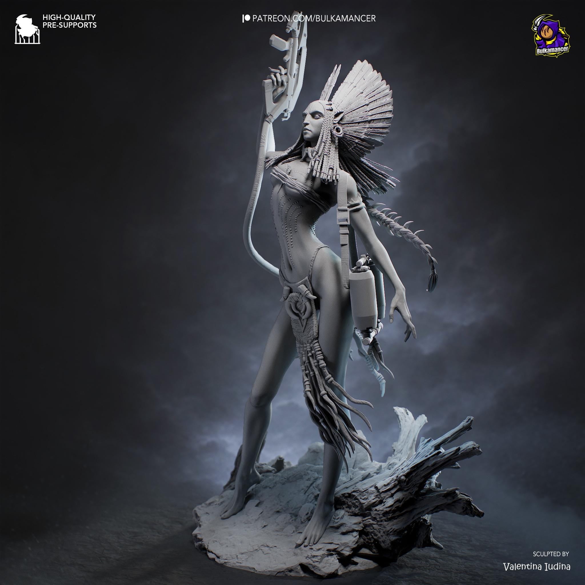 Bringer Of Blackened Skies - Sci-fi Alien Ashen Fire Villian Varang Resin Figure 16K