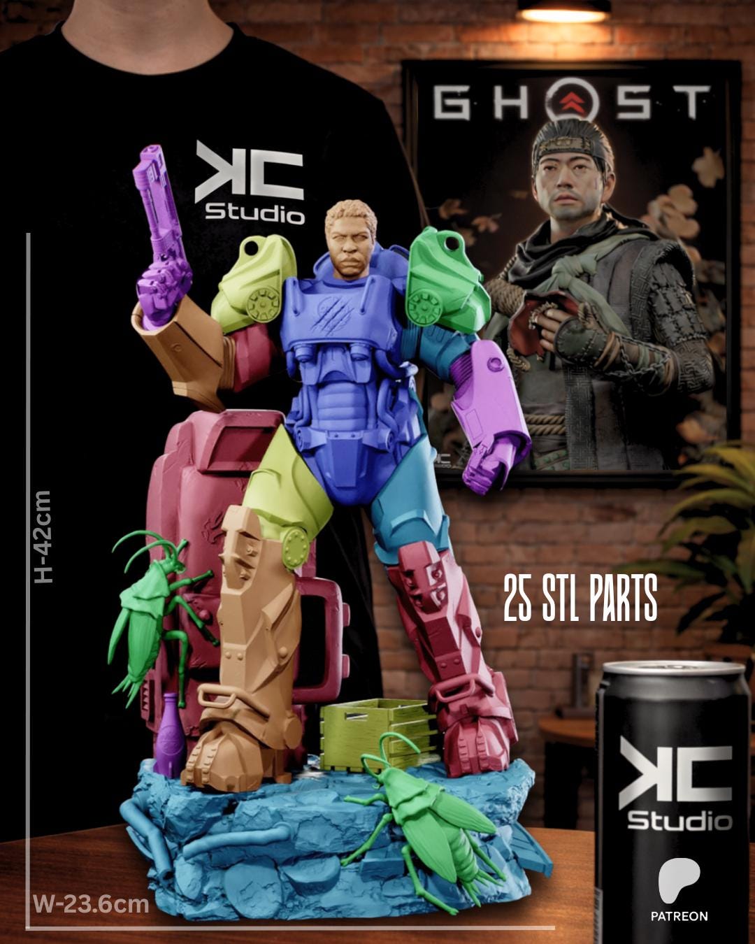 The Walking Bastion - Post Apocalyptic Power Armor Nuclear Wasteland Maximus Resin Figure 16K