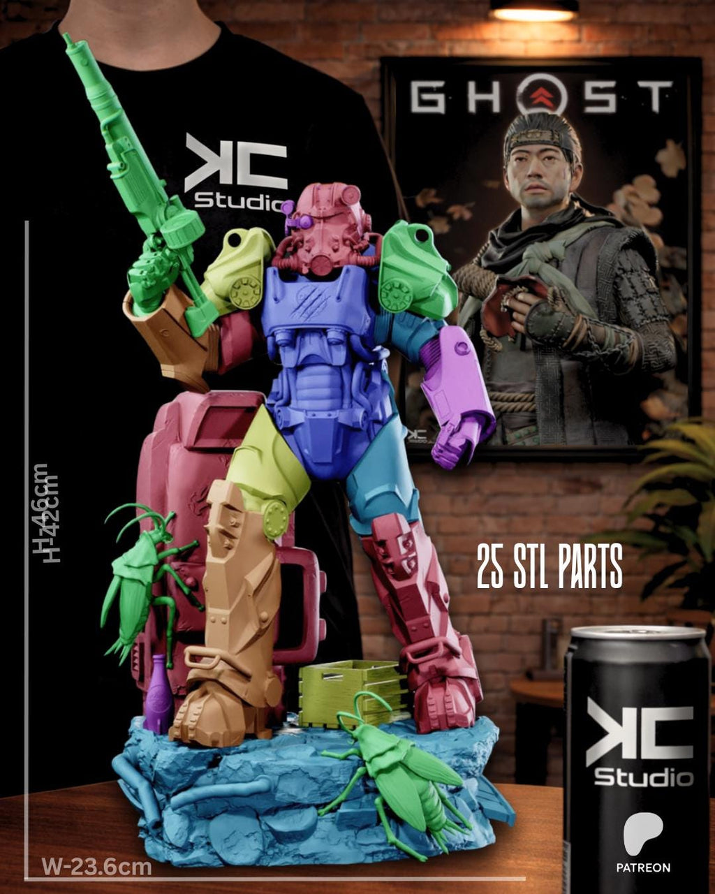 The Walking Bastion - Post Apocalyptic Power Armor Nuclear Wasteland Maximus Resin Figure 16K