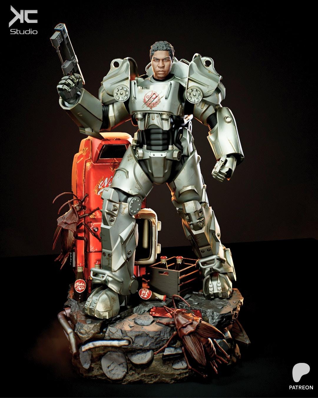 The Walking Bastion - Post Apocalyptic Power Armor Nuclear Wasteland Maximus Resin Figure 16K