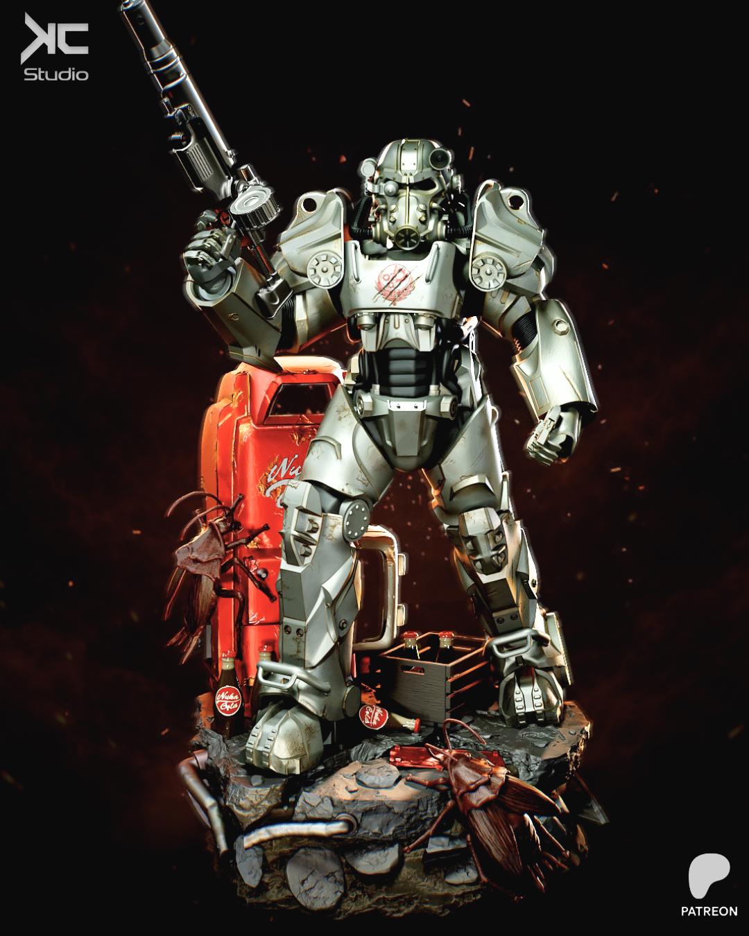 The Walking Bastion - Post Apocalyptic Power Armor Nuclear Wasteland Maximus Resin Figure 16K