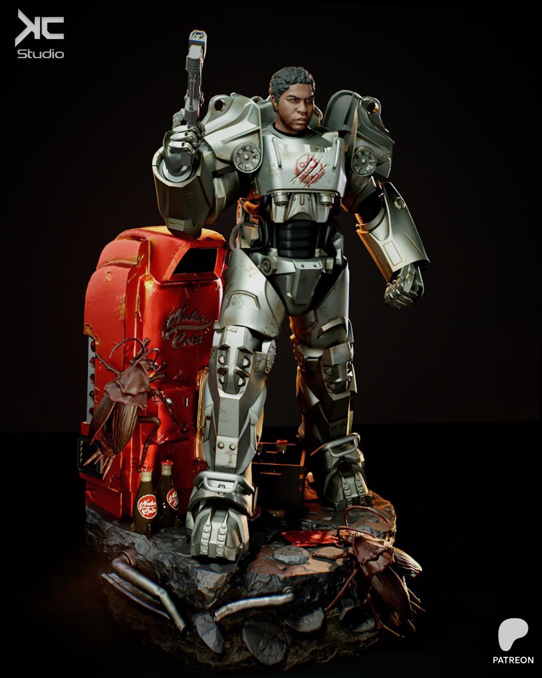 The Walking Bastion - Post Apocalyptic Power Armor Nuclear Wasteland Maximus Resin Figure 16K