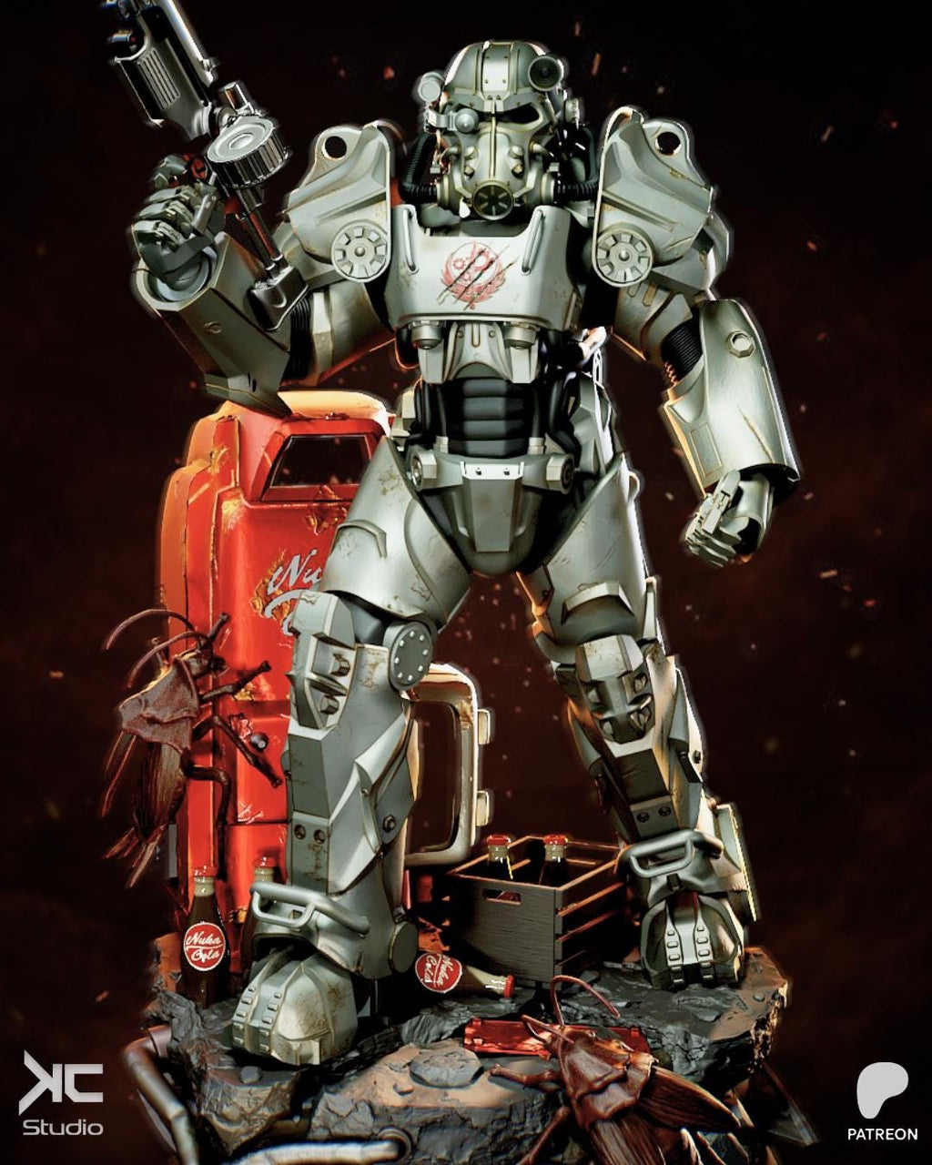 The Walking Bastion - Post Apocalyptic Power Armor Nuclear Wasteland Maximus Resin Figure 16K