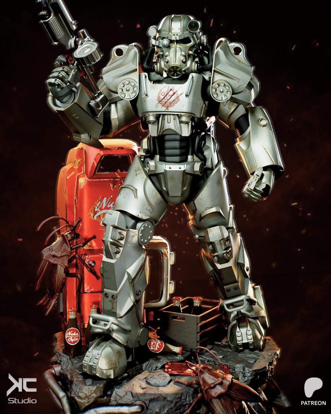 The Walking Bastion - Post Apocalyptic Power Armor Nuclear Wasteland Maximus Resin Figure 16K