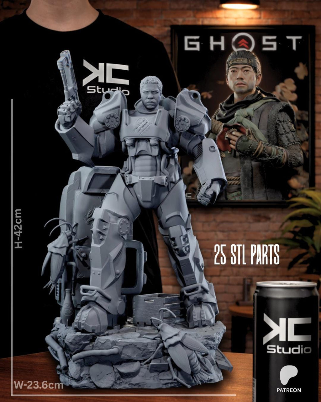 The Walking Bastion - Post Apocalyptic Power Armor Nuclear Wasteland Maximus Resin Figure 16K