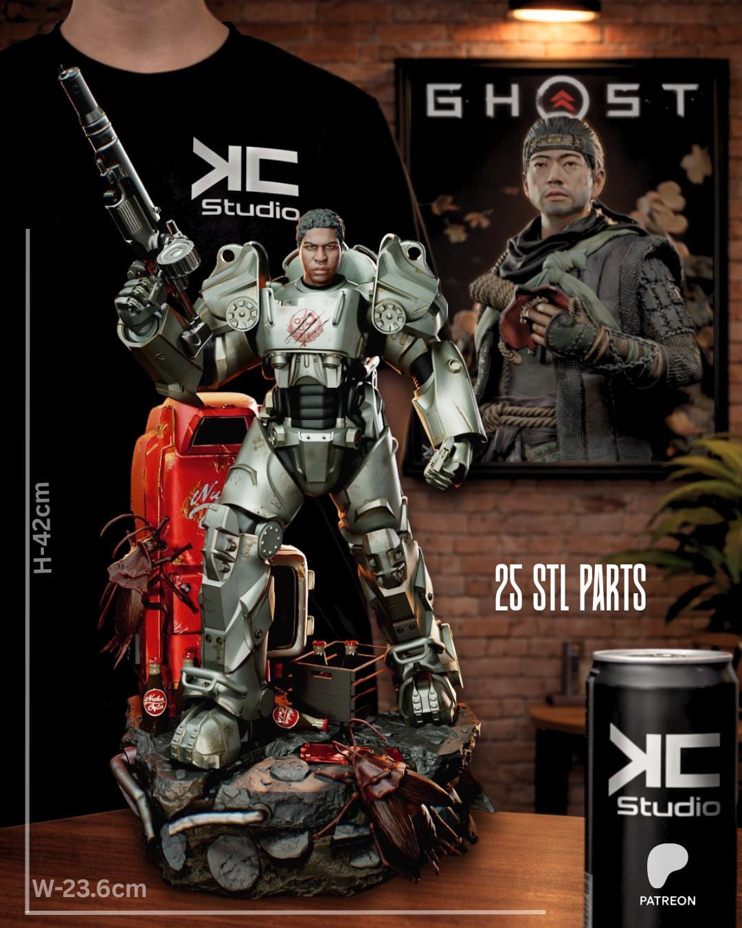 The Walking Bastion - Post Apocalyptic Power Armor Nuclear Wasteland Maximus Resin Figure 16K